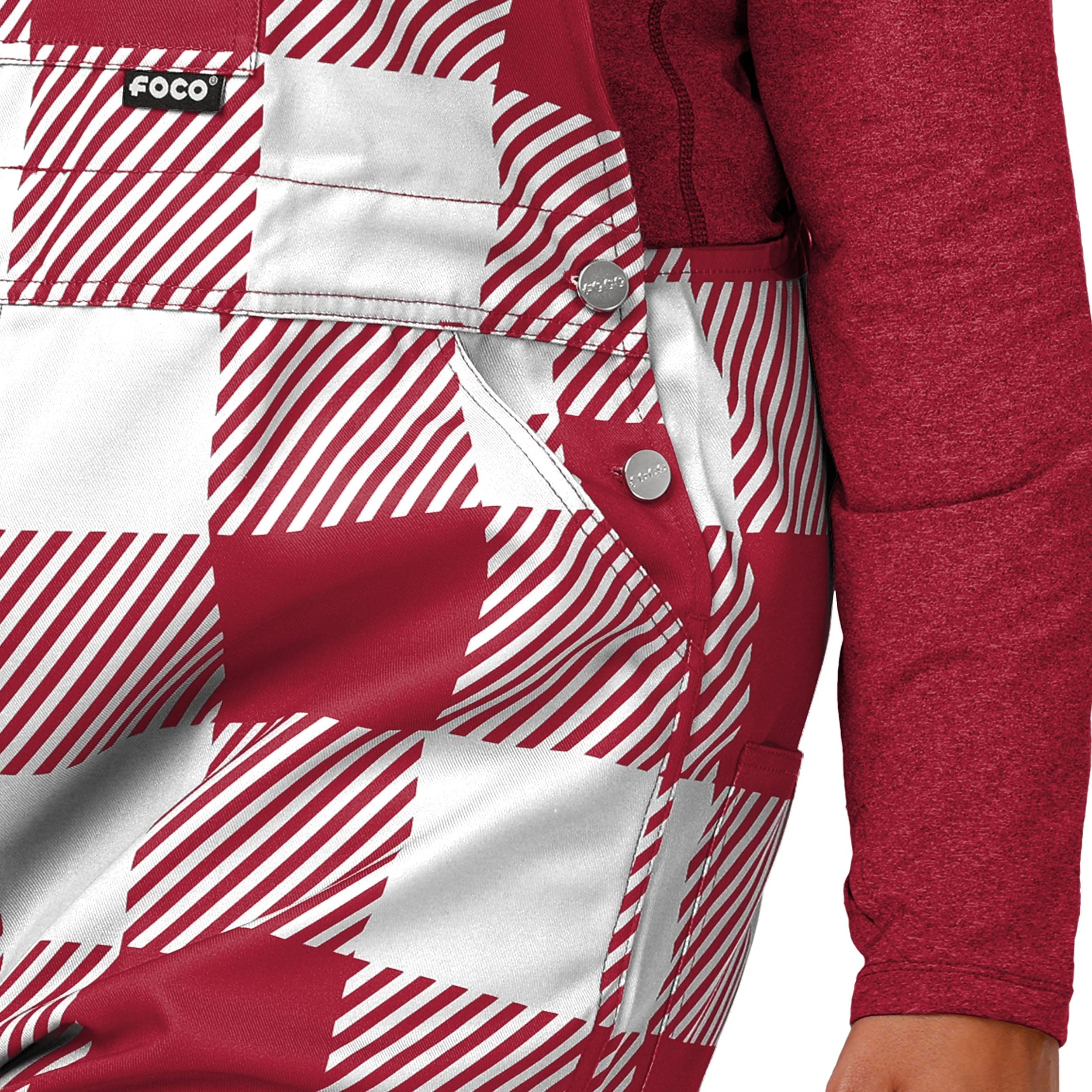 Arkansas Razorbacks NCAA Womens Plaid Bib Overalls - Image 5