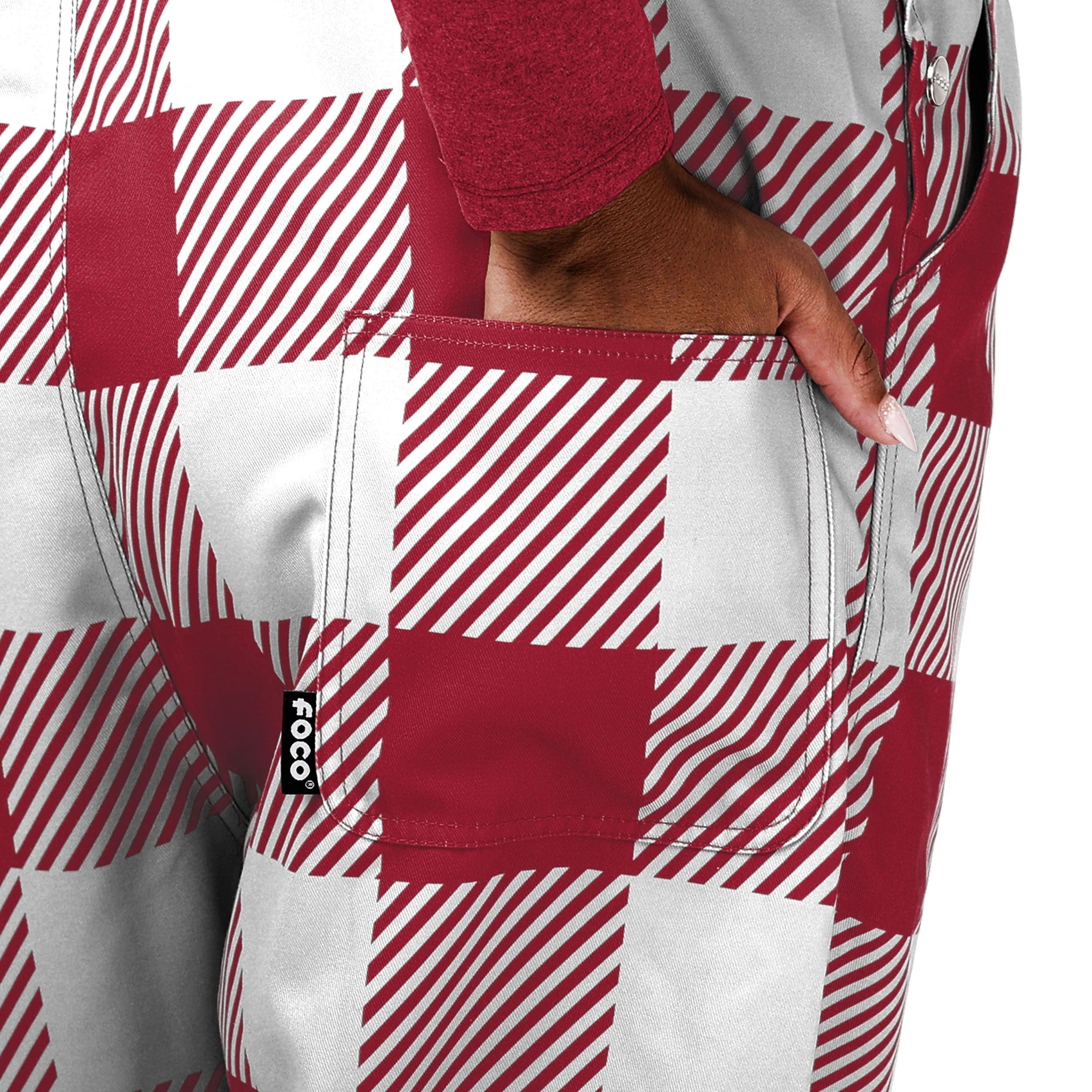 Arkansas Razorbacks NCAA Womens Plaid Bib Overalls - Image 6