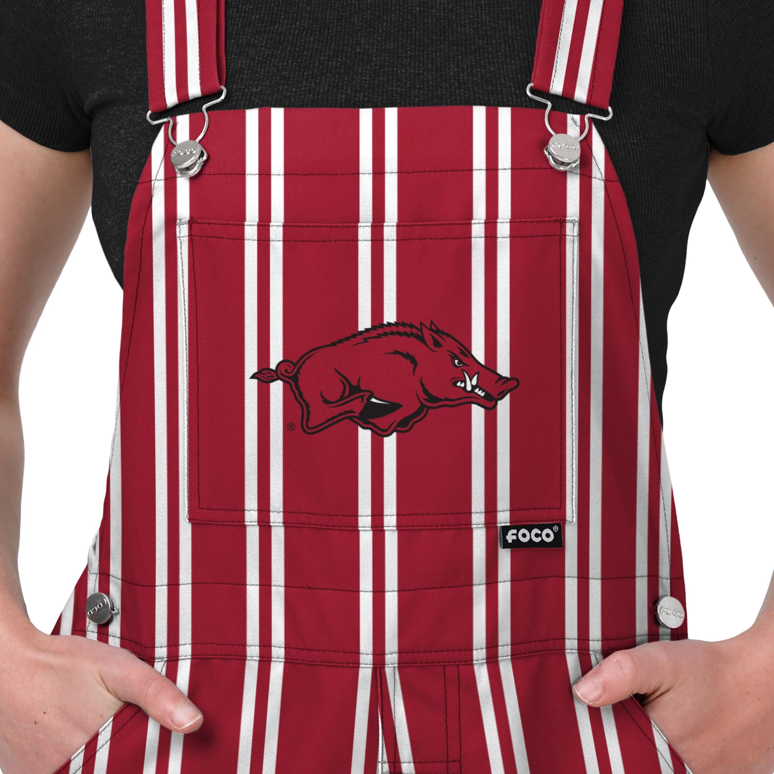 Arkansas Razorbacks NCAA Womens Sideline Spirit Bib Overalls - Image 4