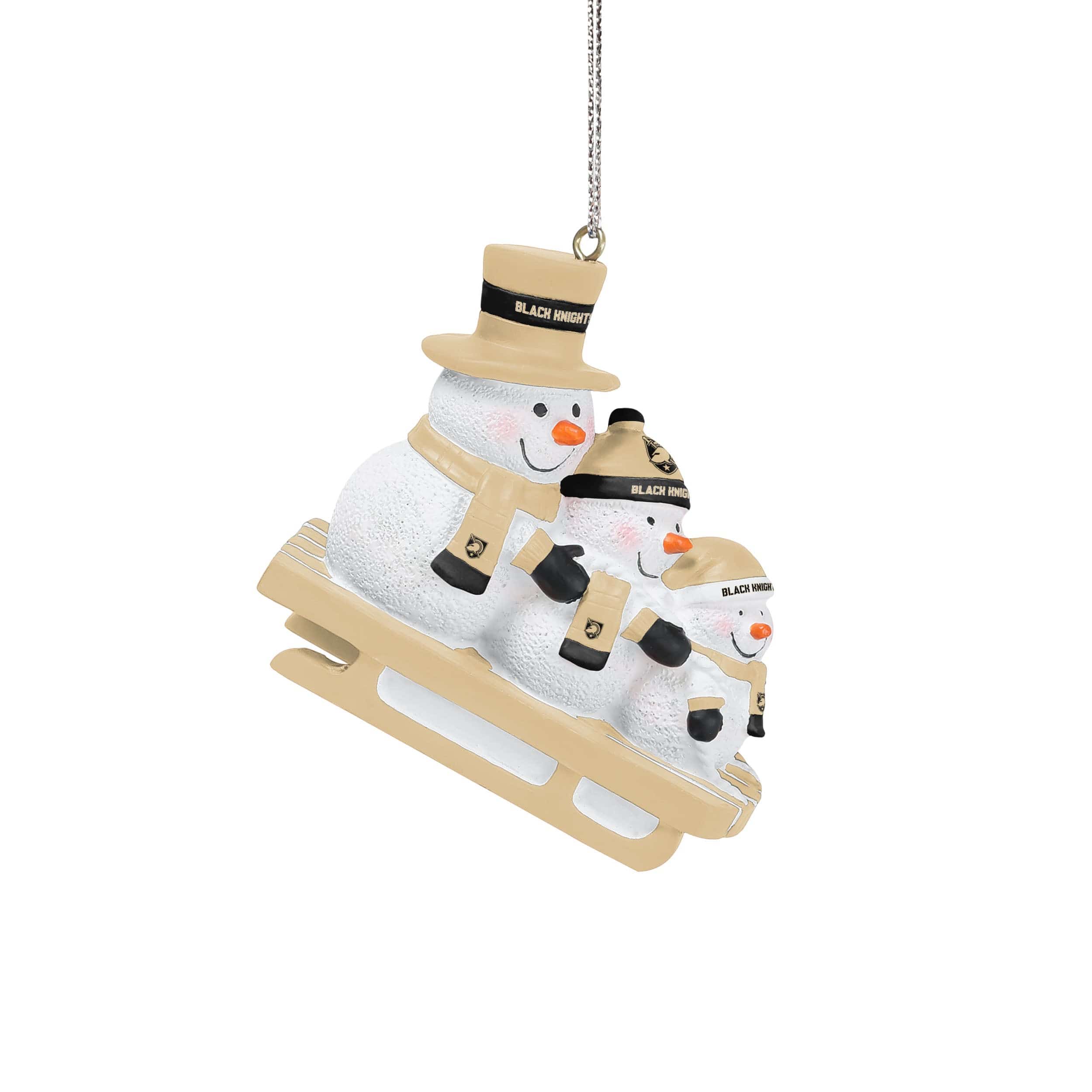 Army Black Knights NCAA Sledding Snowmen Ornament - Image 2