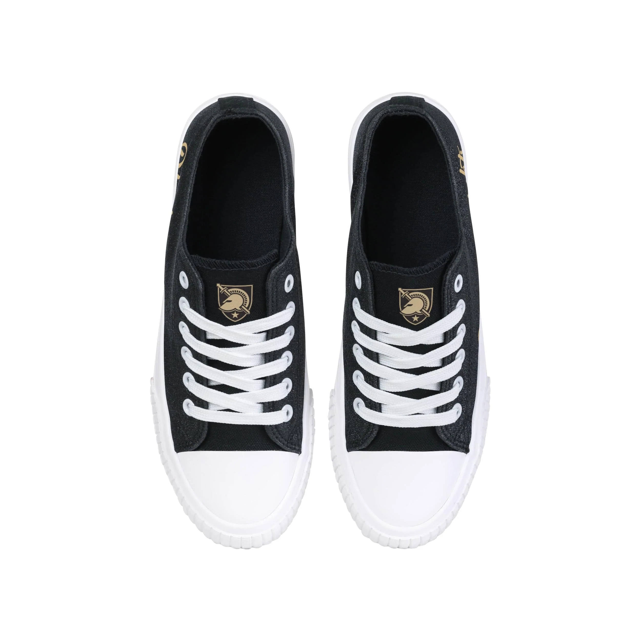 Army Black Knights NCAA Womens Color Glitter Low Top Canvas Shoes - Image 4