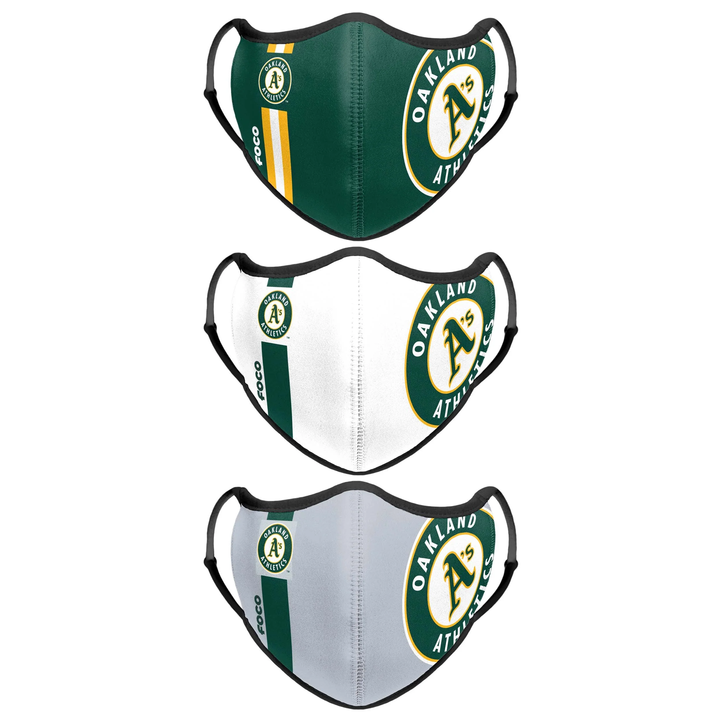 Athletics MLB Sport 3 Pack Face Cover