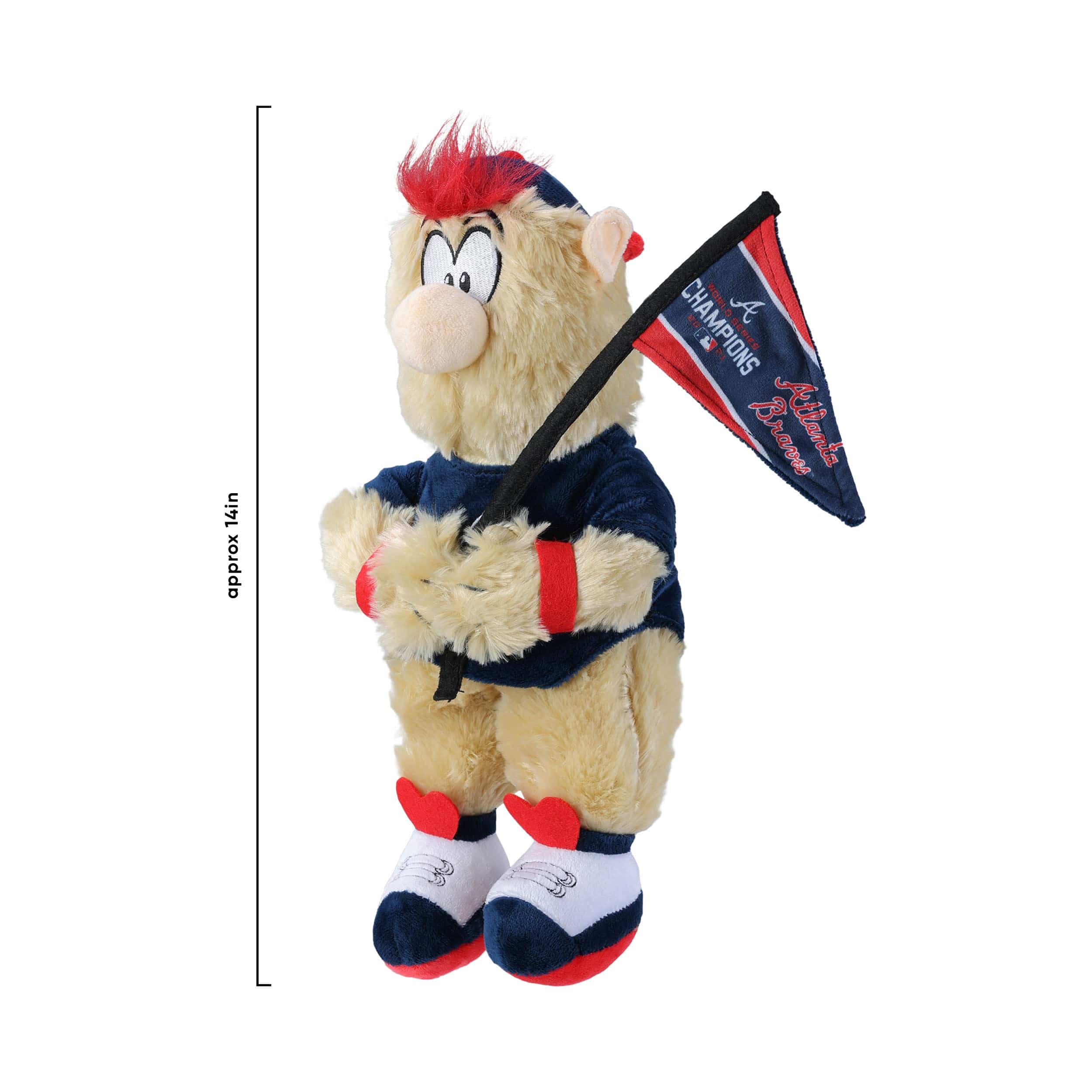 Atlanta Braves MLB 2021 World Series Champions Medium Plush Mascot With Pennant - Image 2