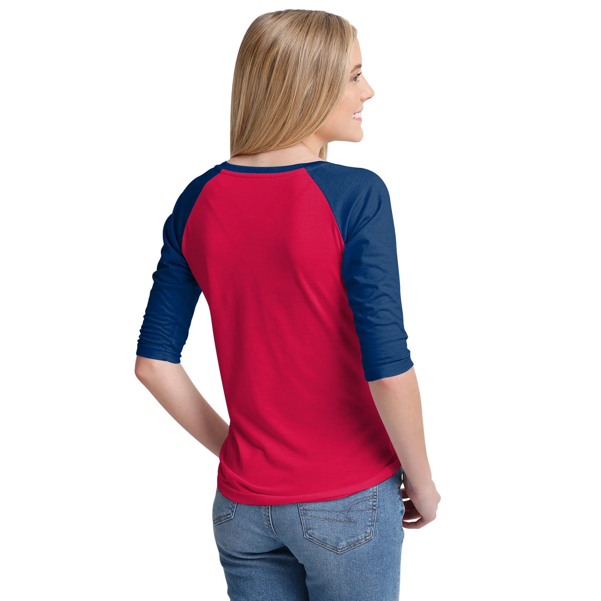 Atlanta Braves MLB 2021 World Series Champions Womens V-Neck Raglan Shirt - Image 3