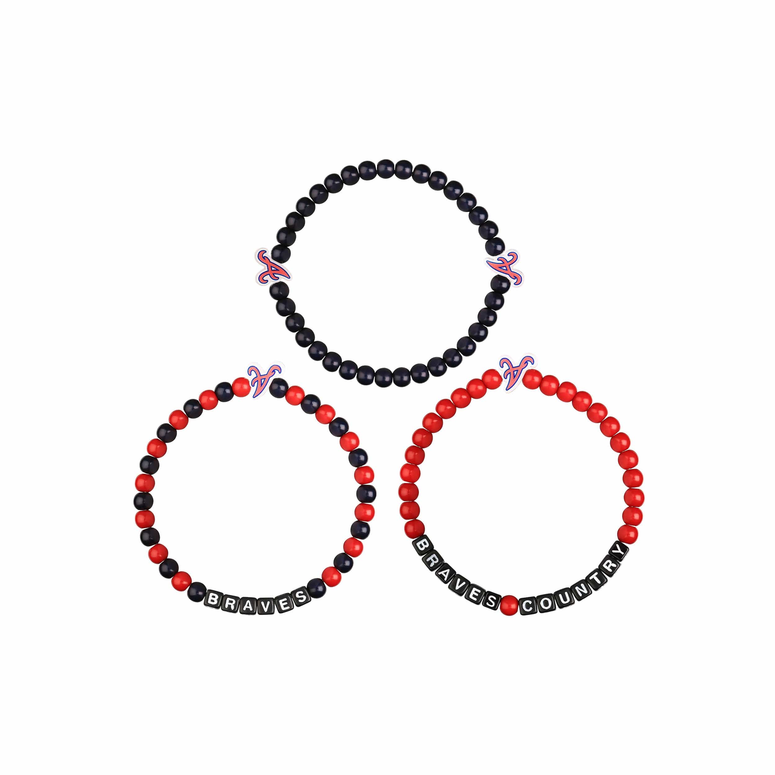 Atlanta Braves MLB 3 Pack Beaded Friendship Bracelet - Image 3