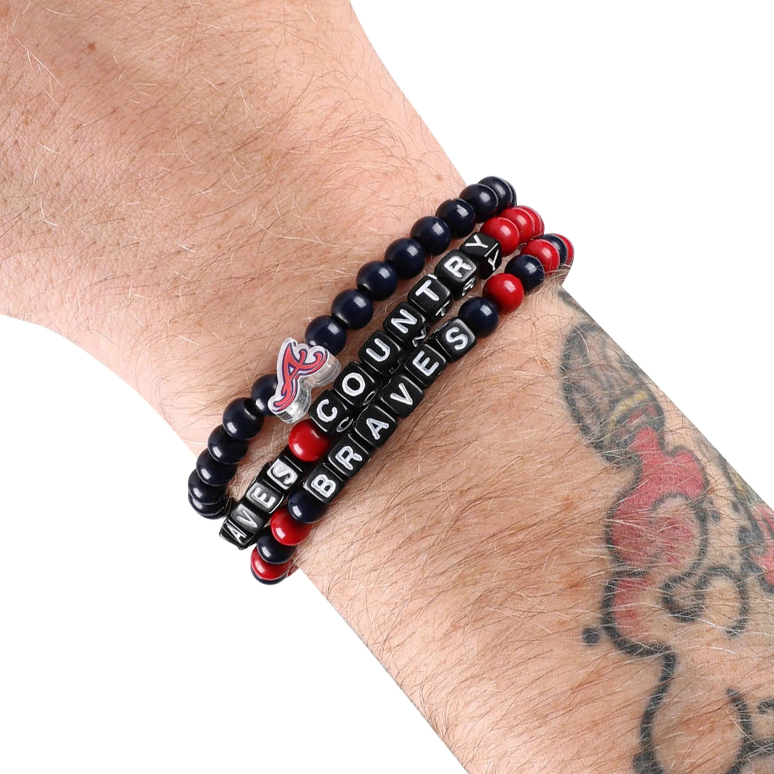 Atlanta Braves MLB 3 Pack Beaded Friendship Bracelet - Image 4