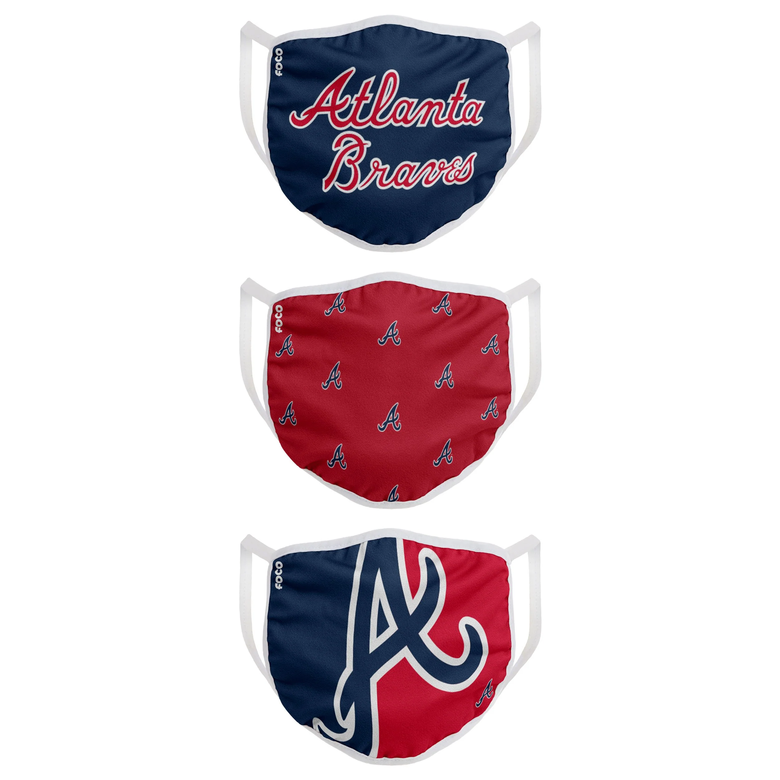 Atlanta Braves MLB 3 Pack Face Cover - Image 2