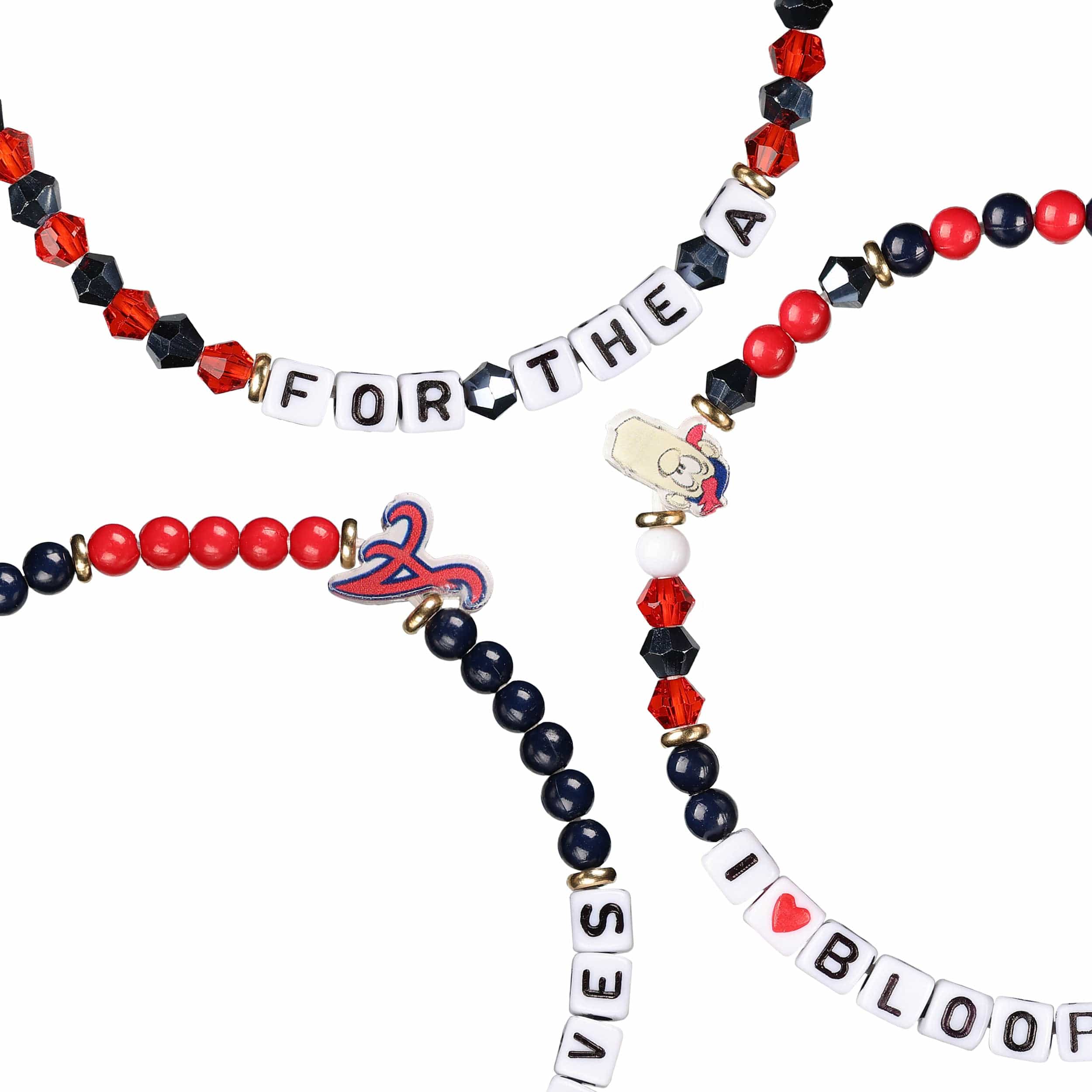 Atlanta Braves MLB 3 Pack Friendship Bracelet - Image 2