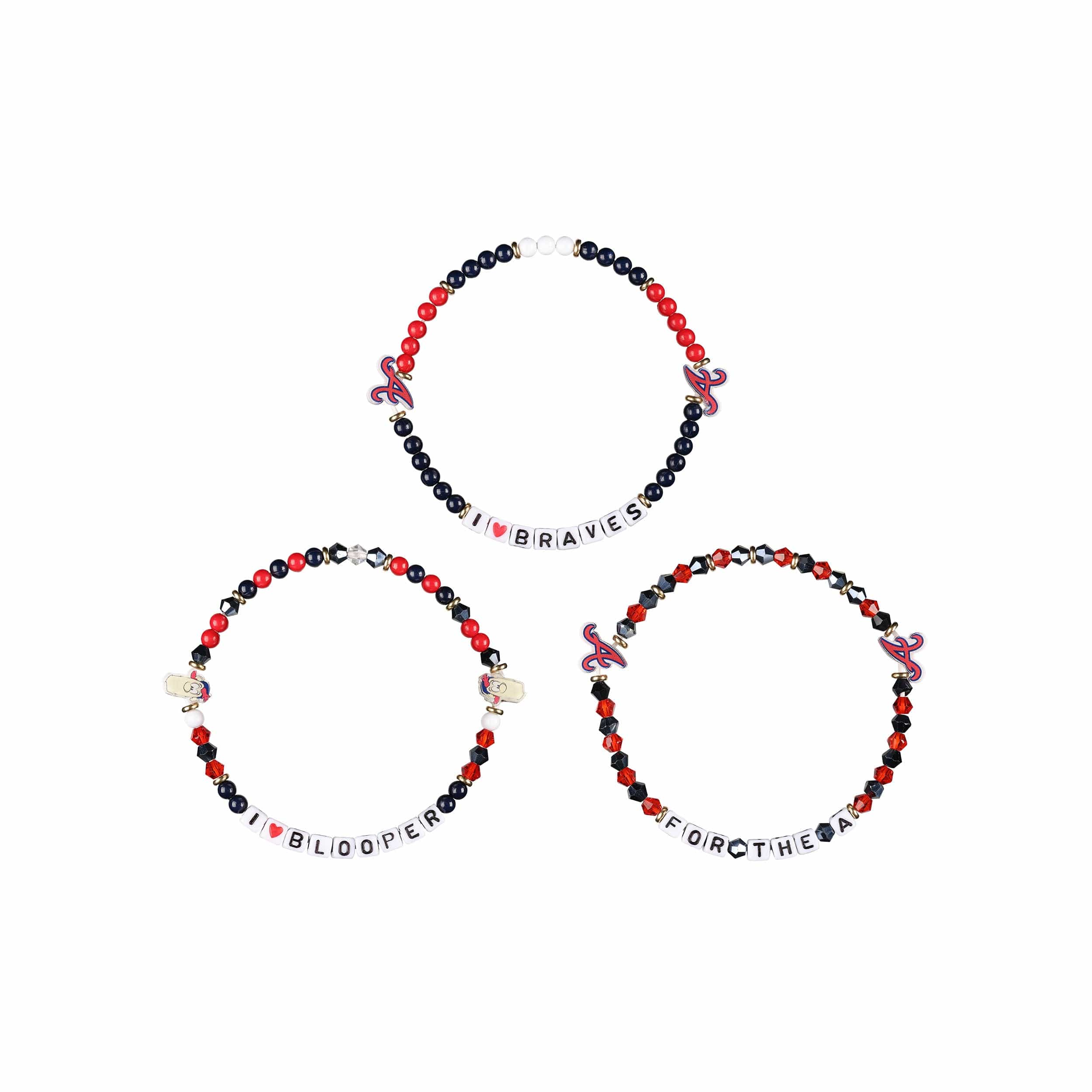 Atlanta Braves MLB 3 Pack Friendship Bracelet - Image 3