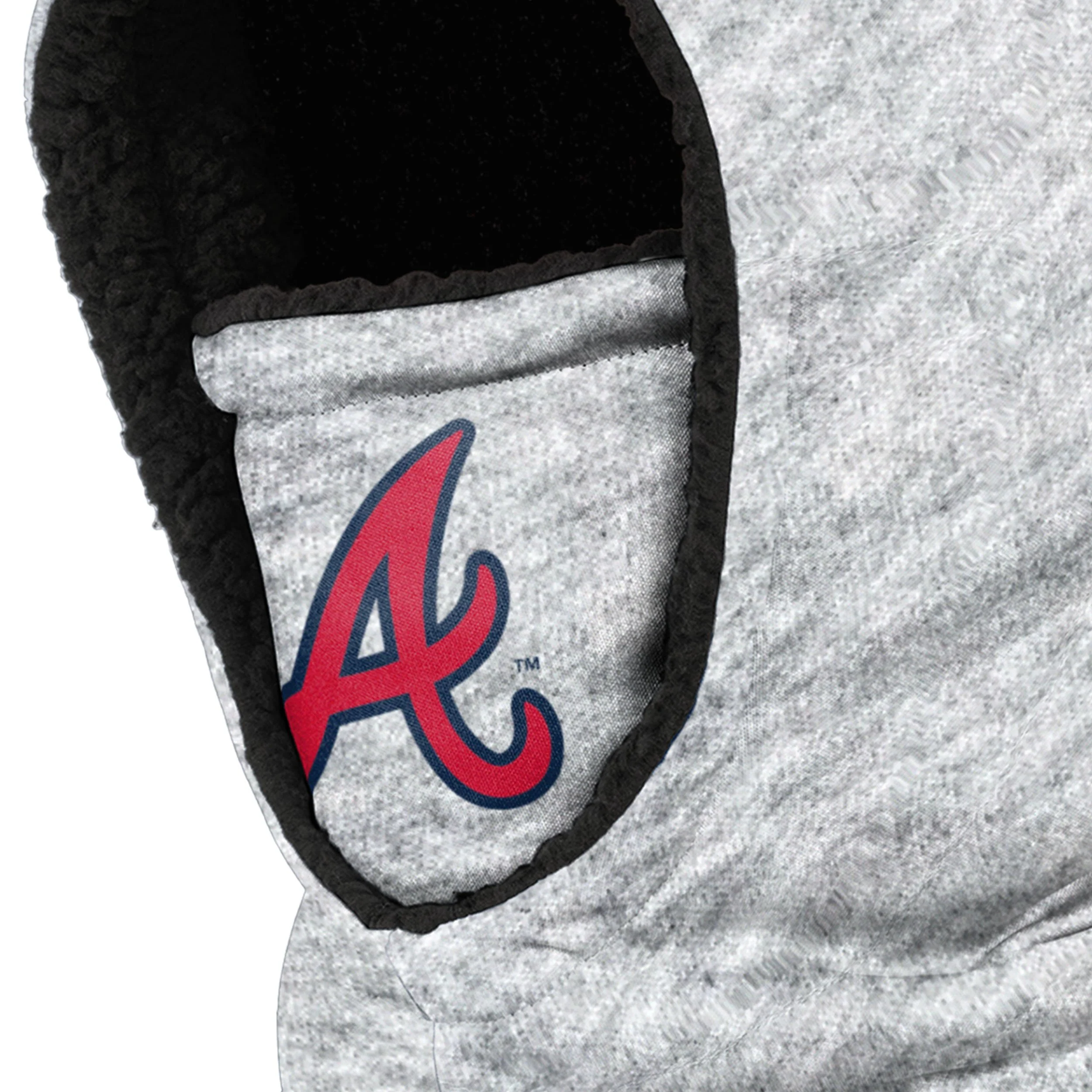 Atlanta Braves MLB Heather Grey Big Logo Hooded Gaiter - Image 3