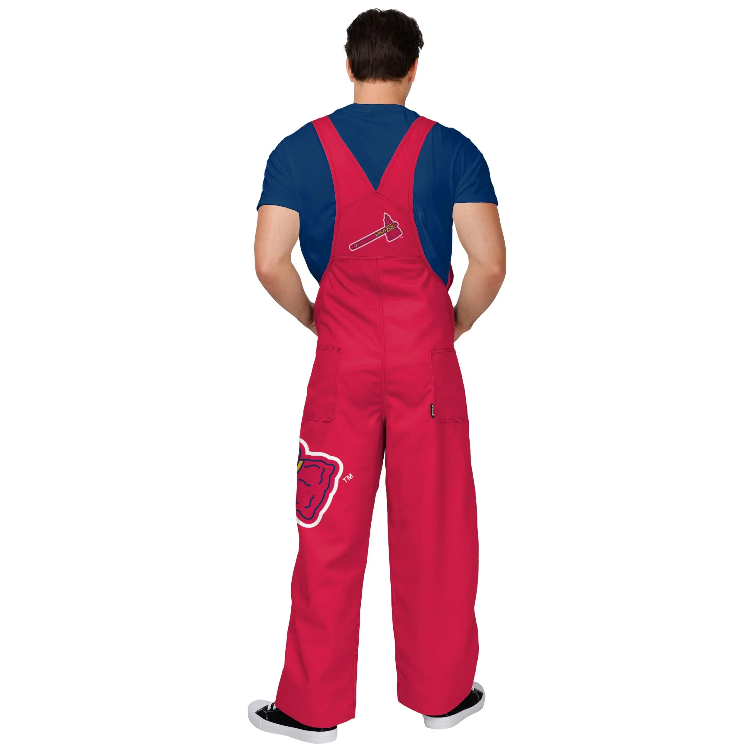 Atlanta Braves MLB Mens Big Logo Bib Overalls - Image 2