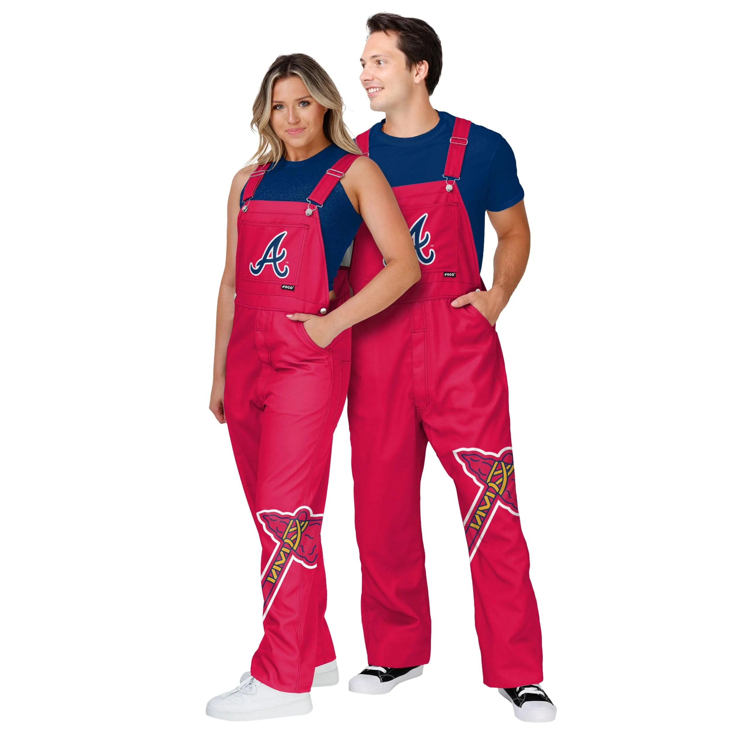 Atlanta Braves MLB Mens Big Logo Bib Overalls - Image 3