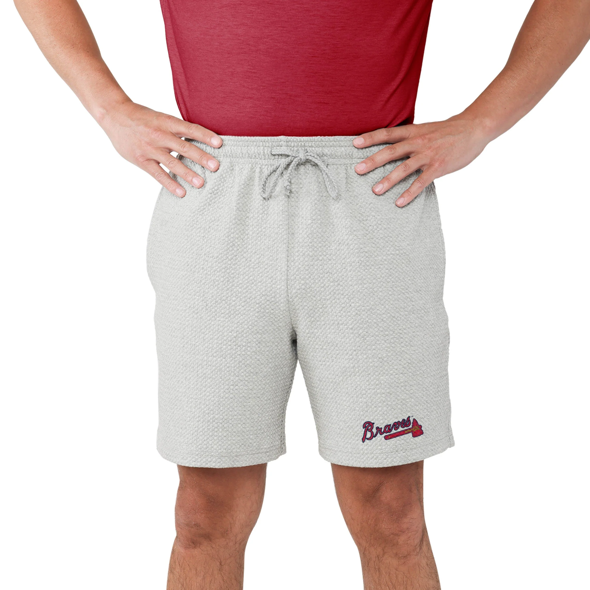 Atlanta Braves MLB Mens Gray Woven Shorts - Image 2