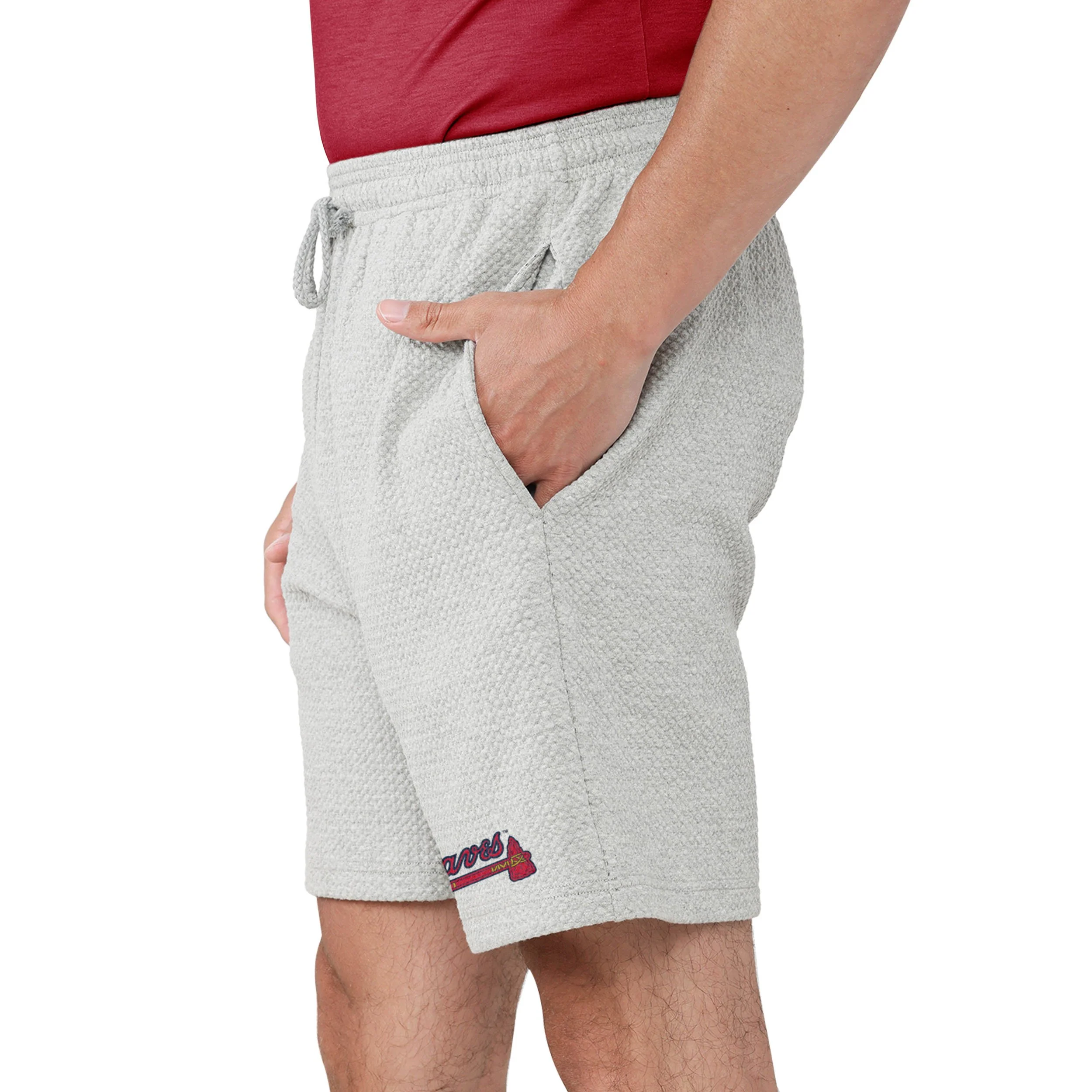 Atlanta Braves MLB Mens Gray Woven Shorts - Image 3