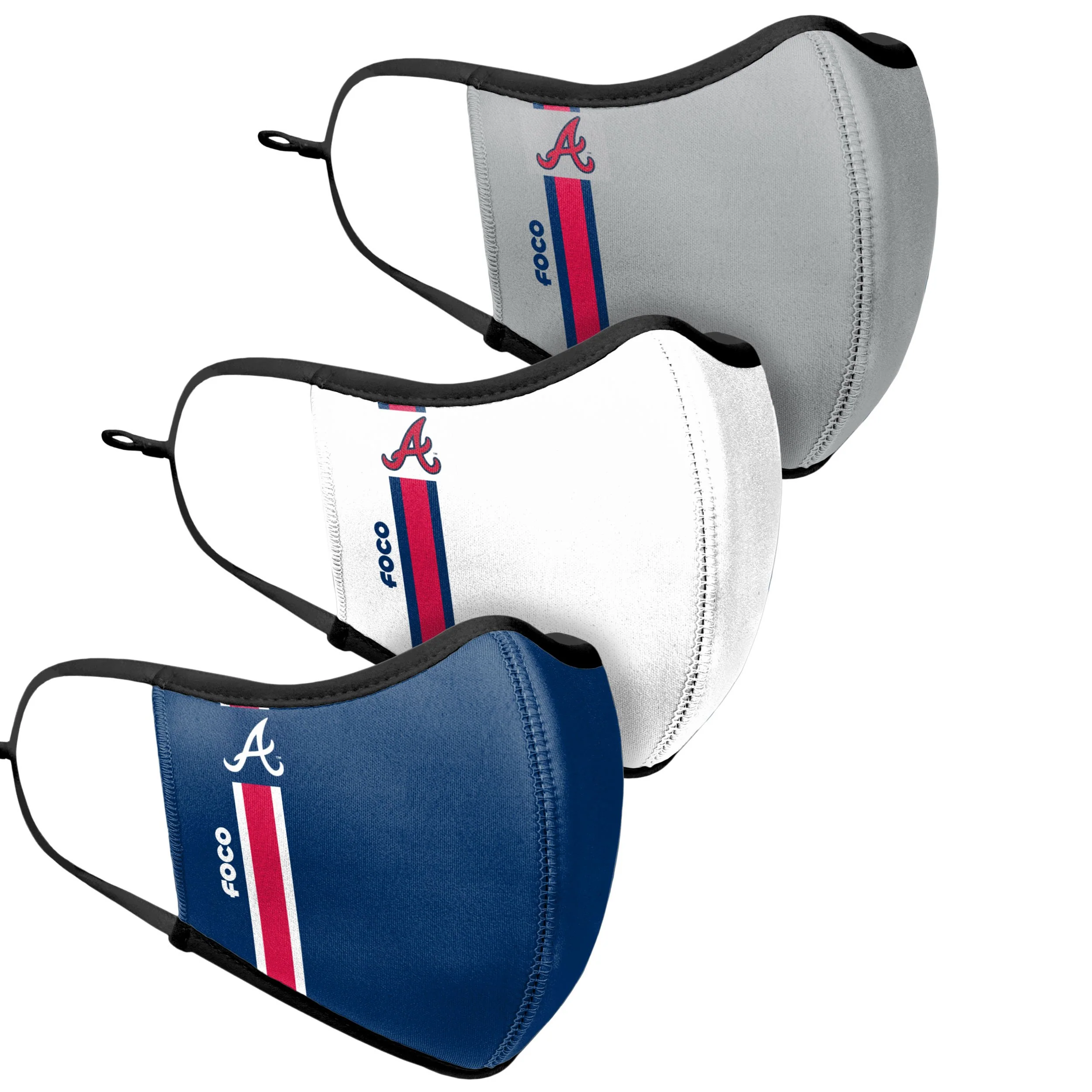 Atlanta Braves MLB Sport 3 Pack Face Cover - Image 3