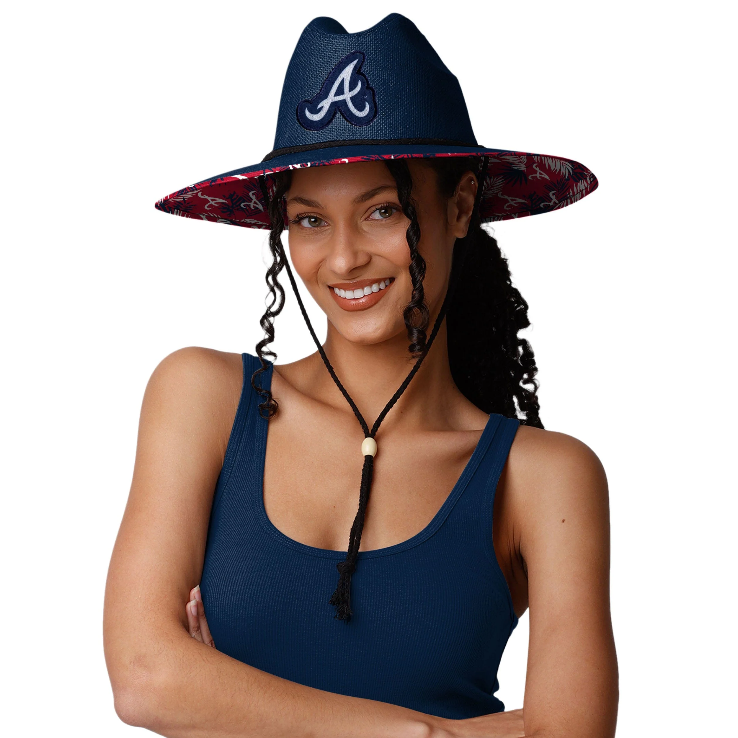 Atlanta Braves MLB Team Color Straw Hat - Image 4