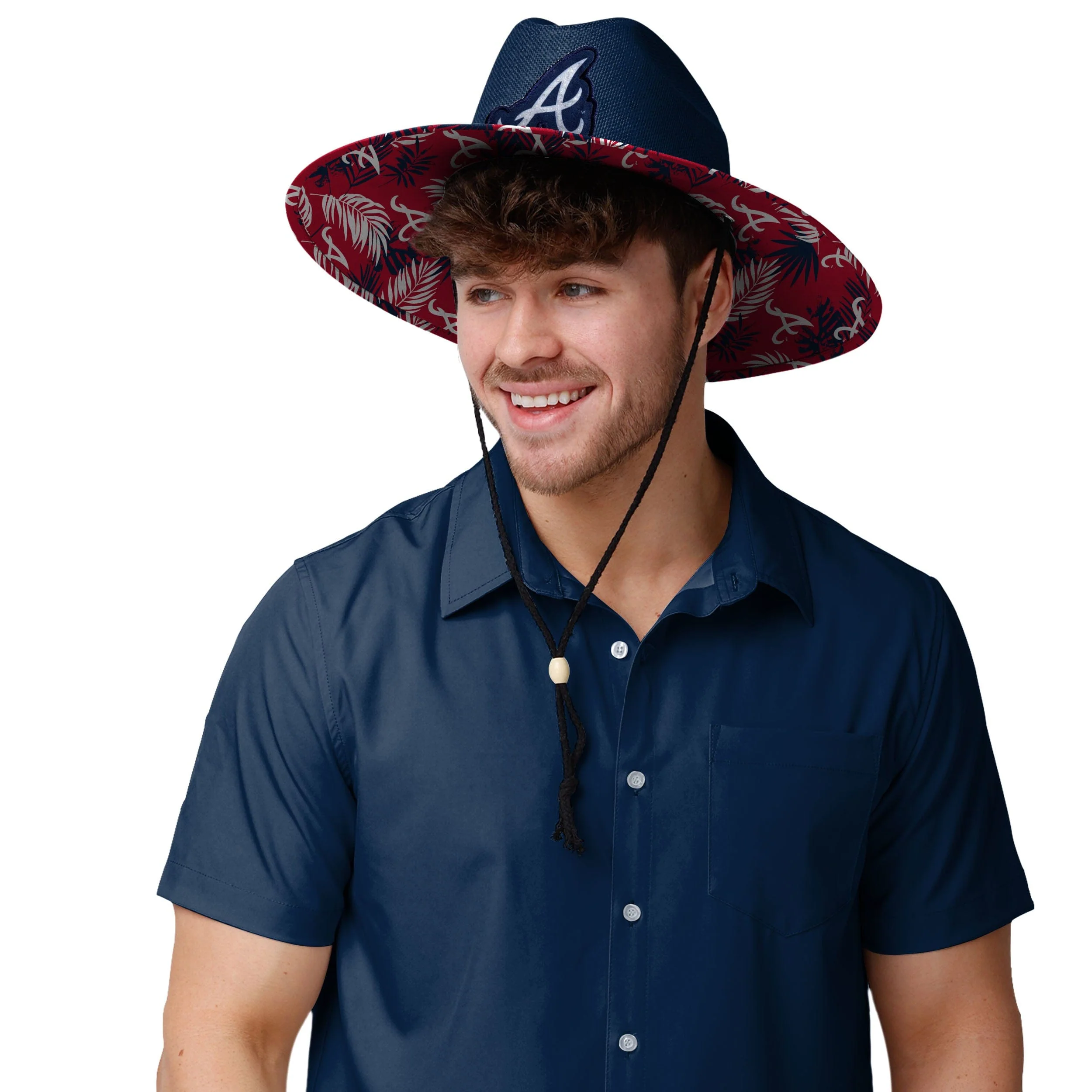 Atlanta Braves MLB Team Color Straw Hat - Image 5