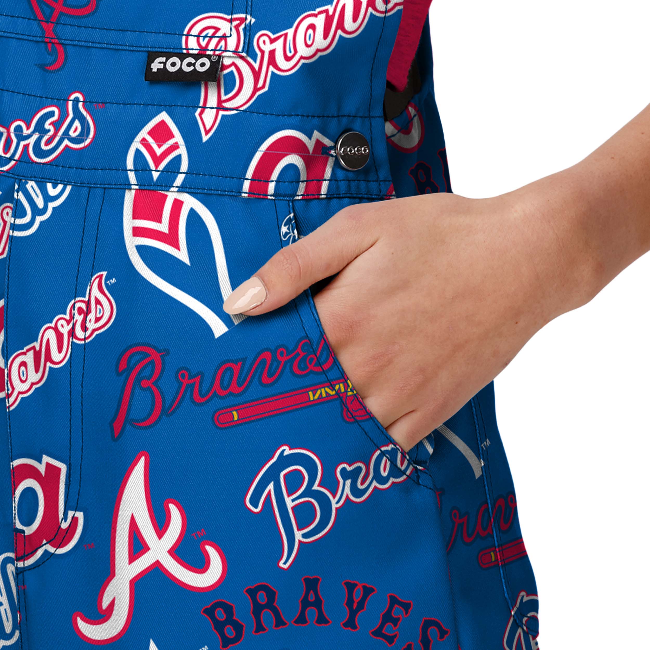 Atlanta Braves MLB Womens Historic Print Bib Shortalls - Image 5