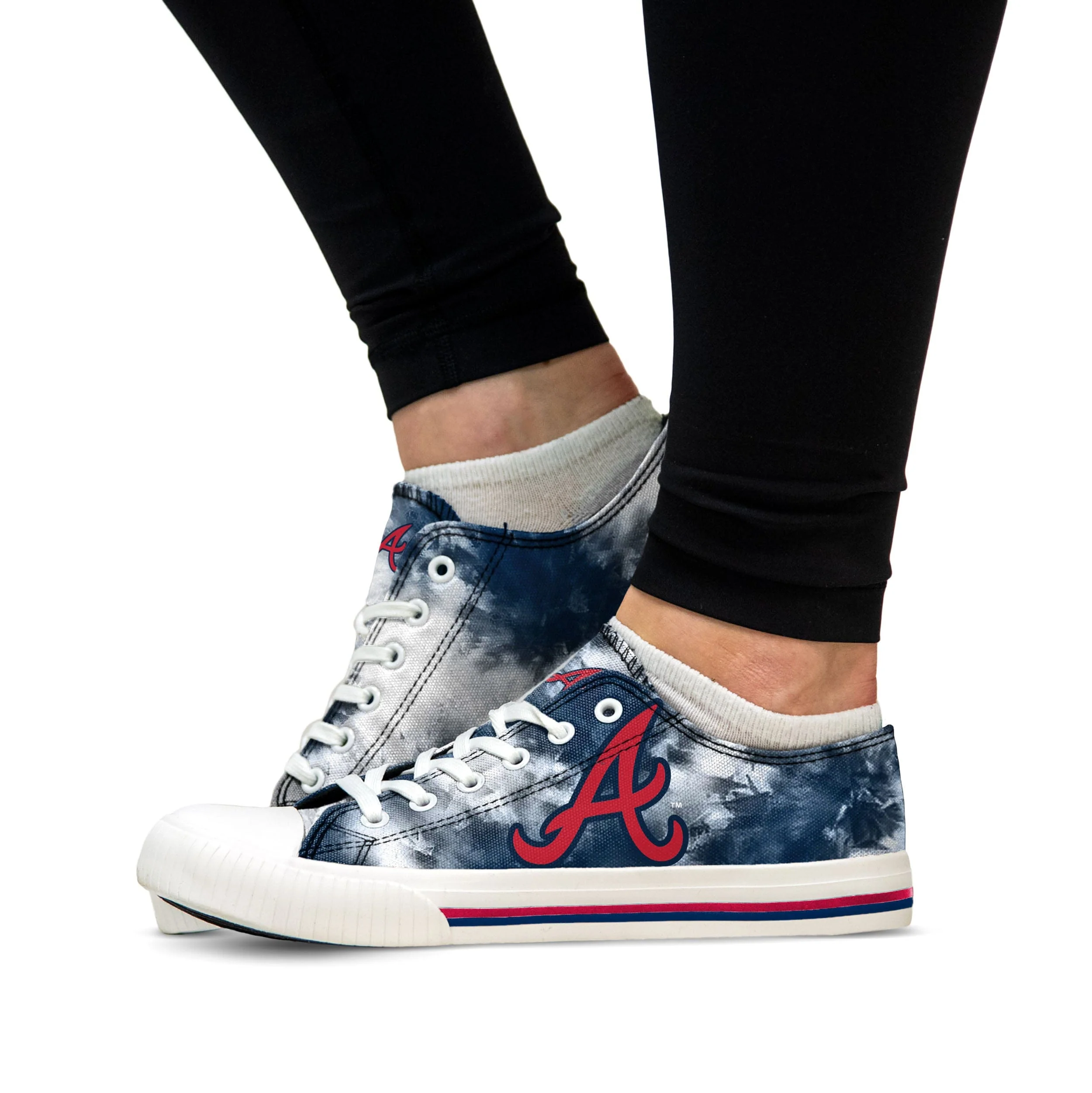 Atlanta Braves MLB Womens Low Top Tie-Dye Canvas Shoe - Image 4