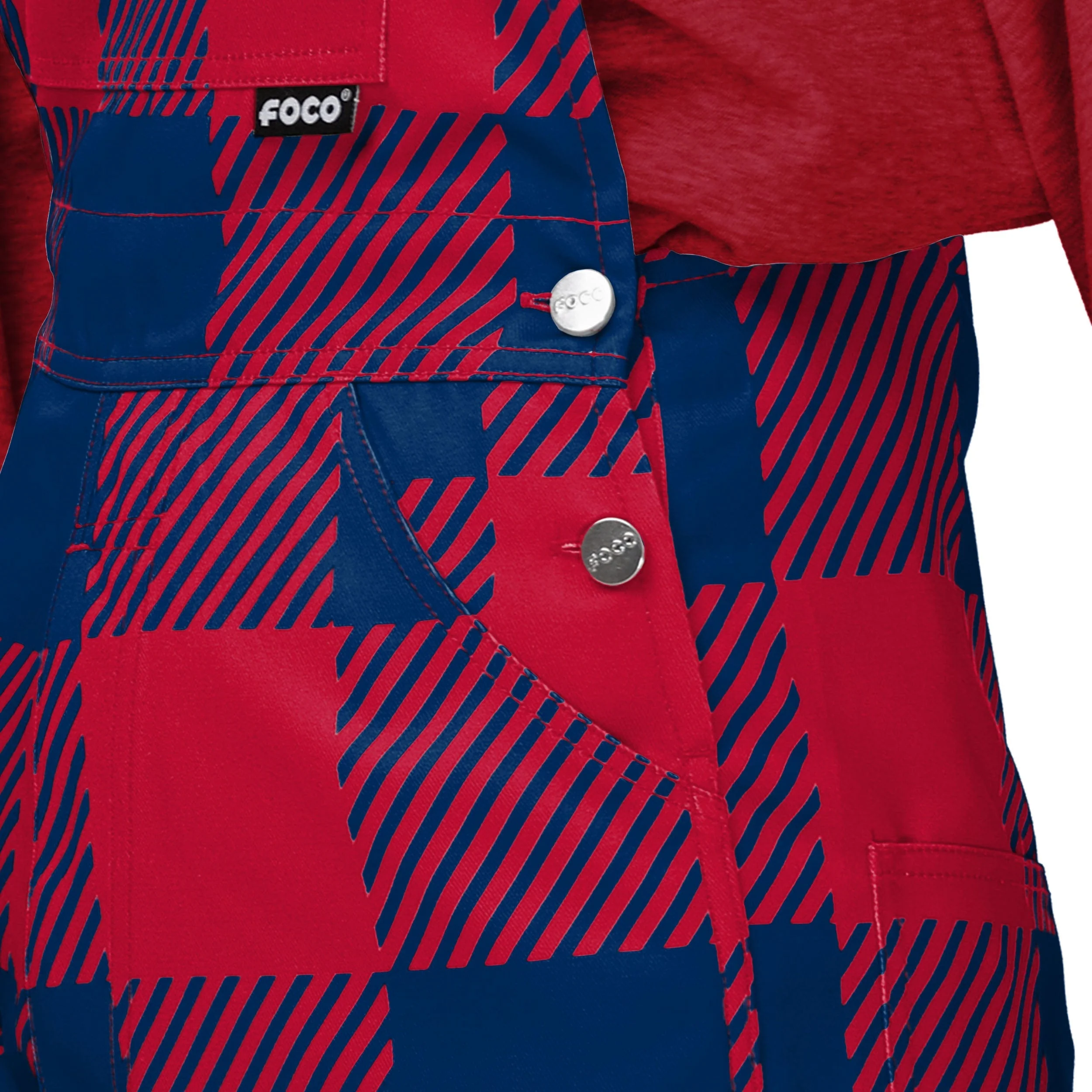 Atlanta Braves MLB Womens Plaid Bib Overalls - Image 5