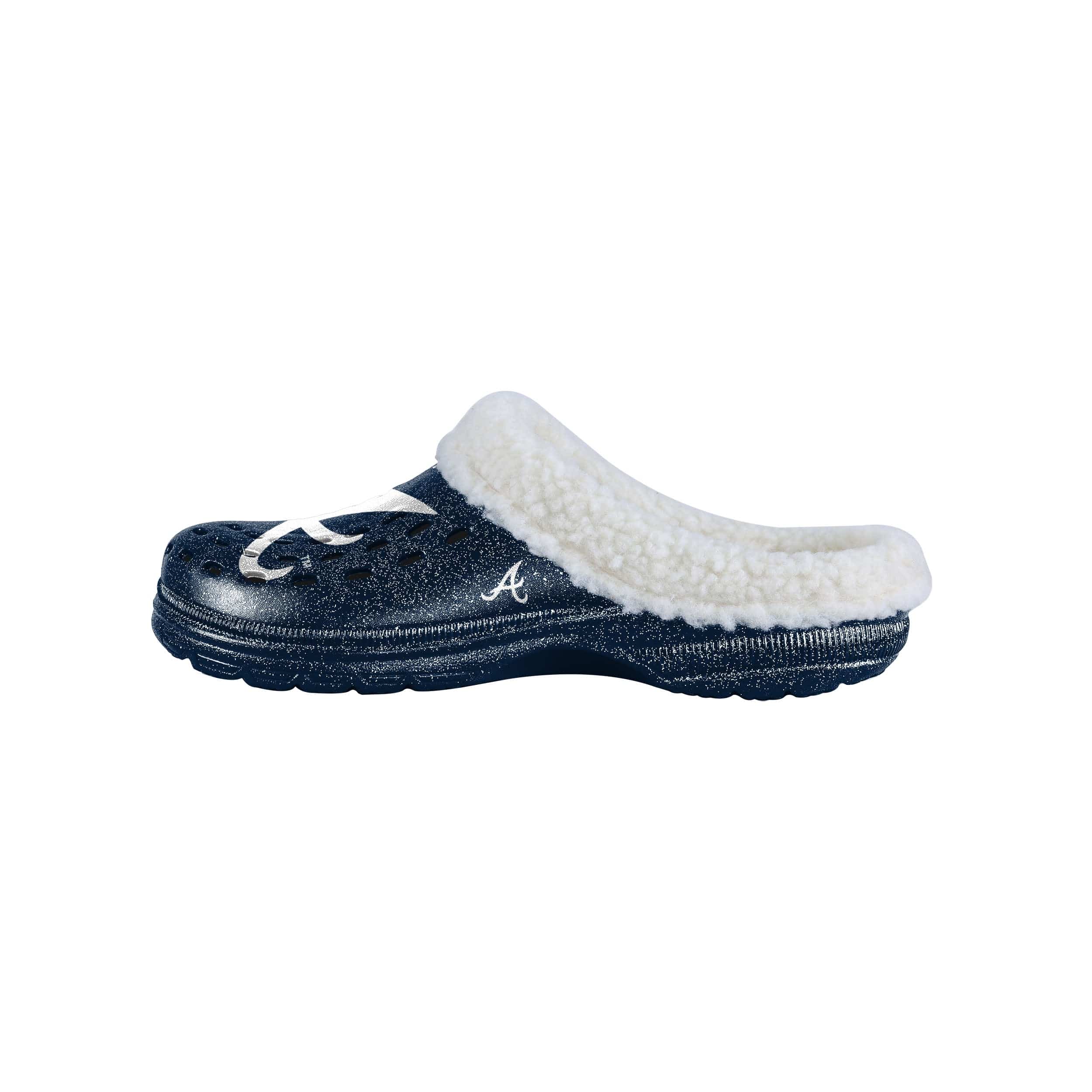 Atlanta Braves MLB Womens Sherpa Lined Glitter Clog - Image 2