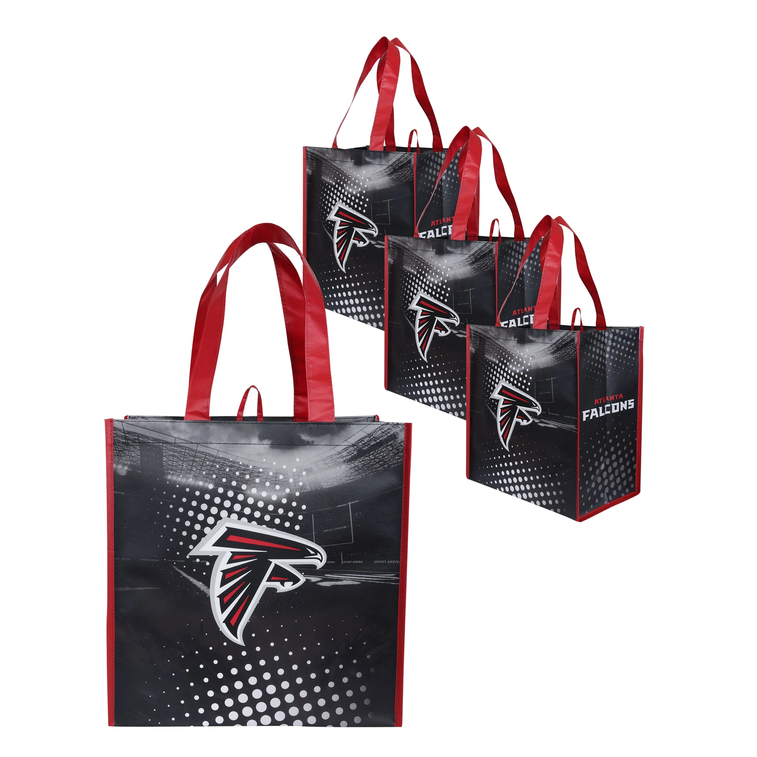 Atlanta Falcons NFL 4 Pack Reusable Shopping Bag - Image 2