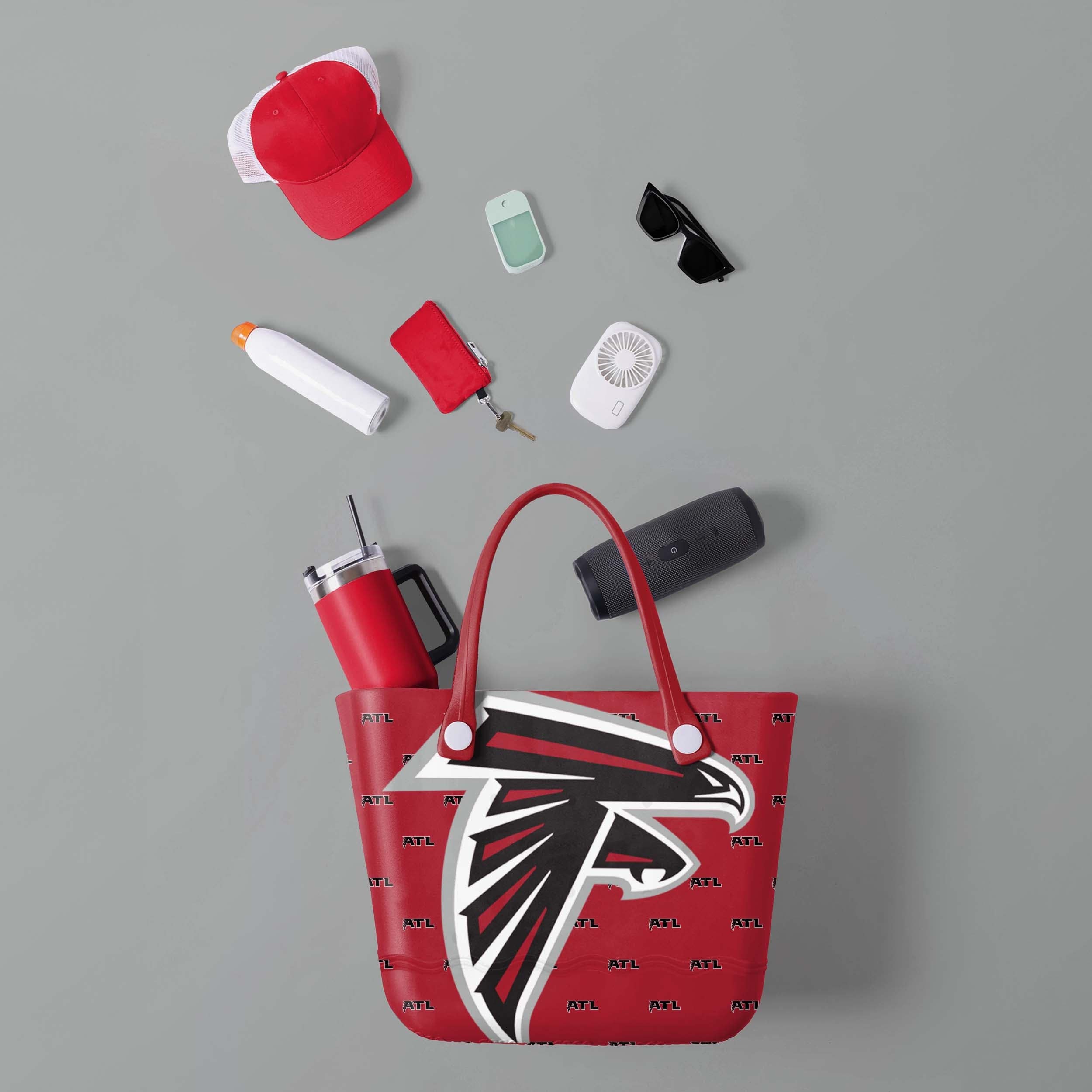 Atlanta Falcons NFL Big Logo Mini Print Tailgate Tote Bag - Image 2