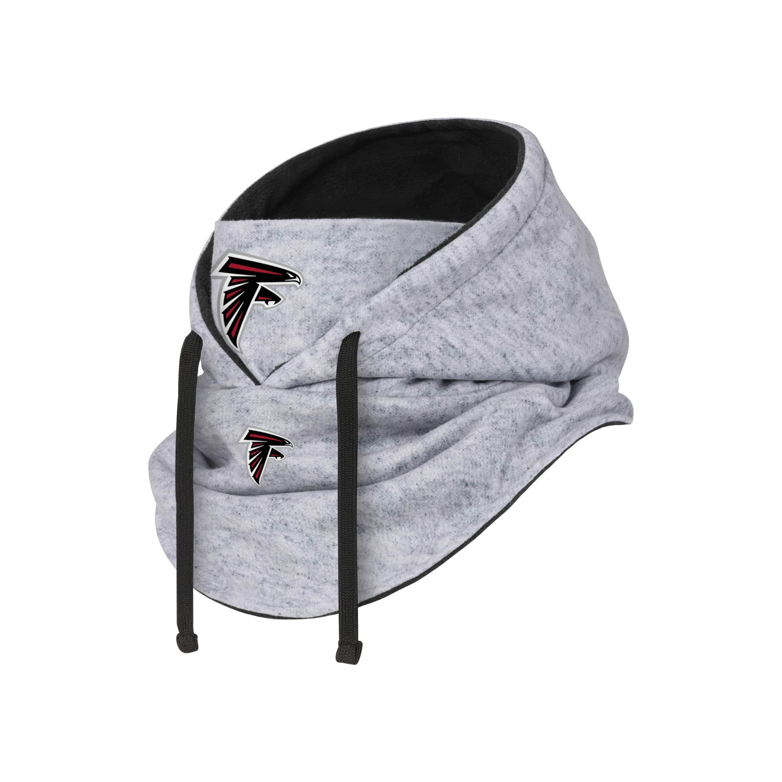 Atlanta Falcons NFL Heather Gray Drawstring Hooded Gaiter Scarf - Image 2