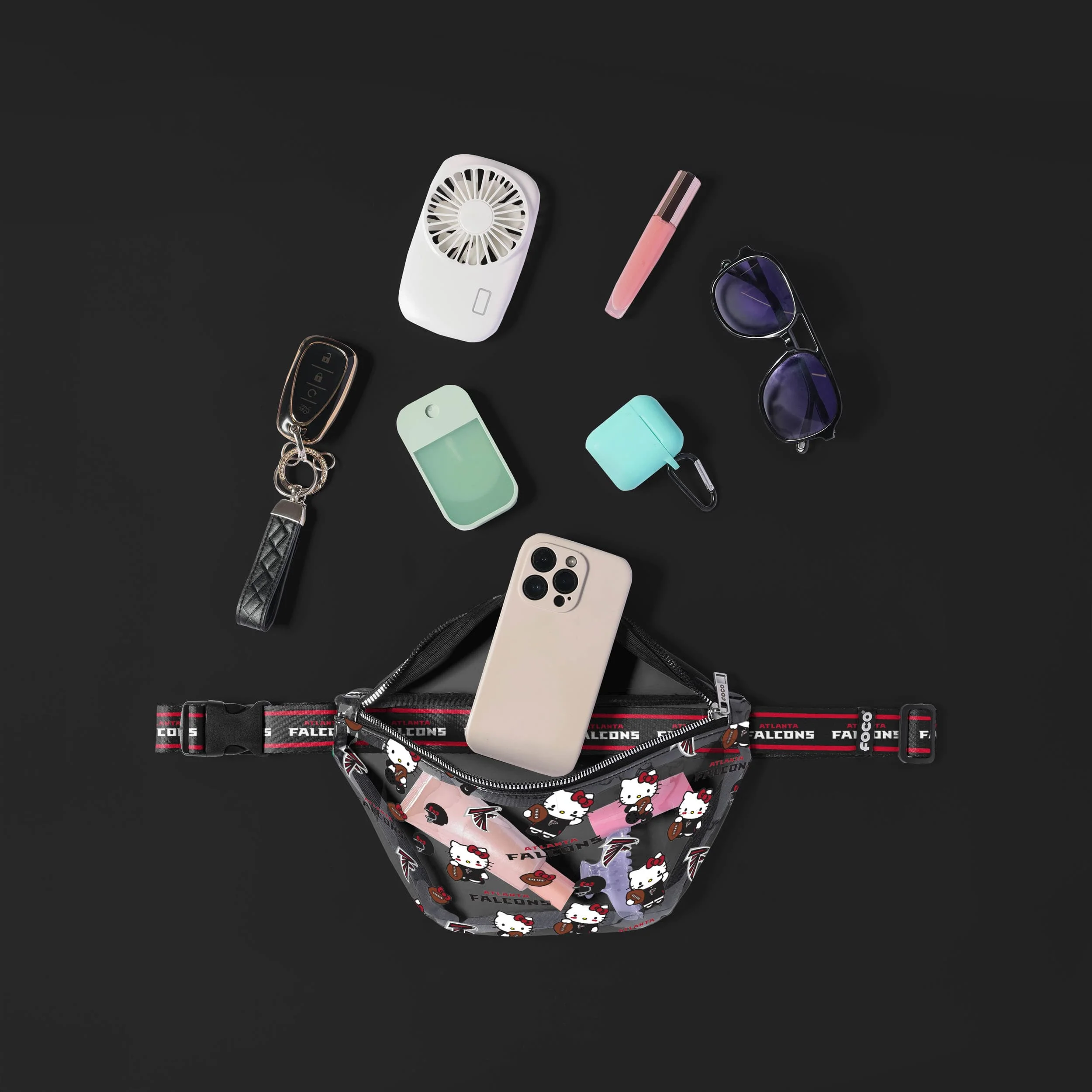 Atlanta Falcons NFL Hello Kitty® Clear Fanny Pack (PREORDER - SHIPS MID JULY) - Image 3