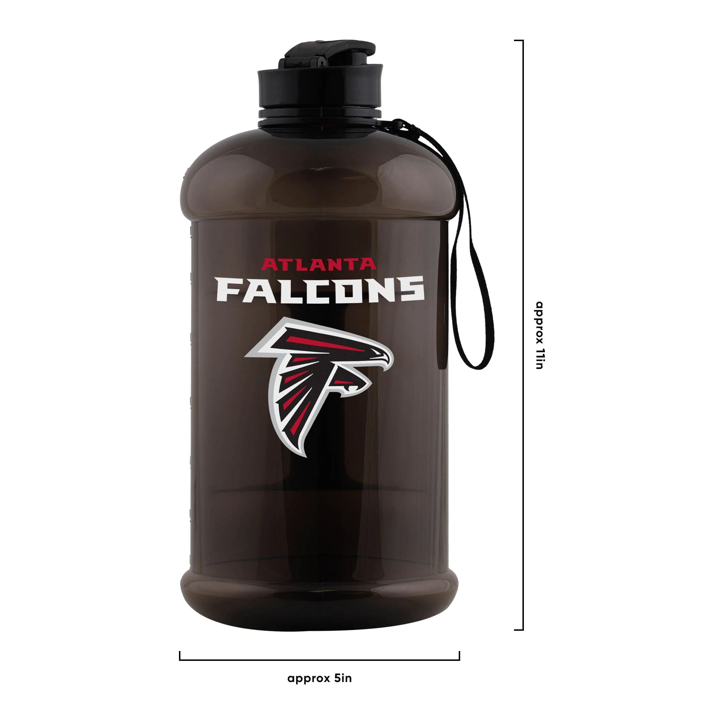 Atlanta Falcons NFL Large Team Color Clear Sports Bottle - Image 5