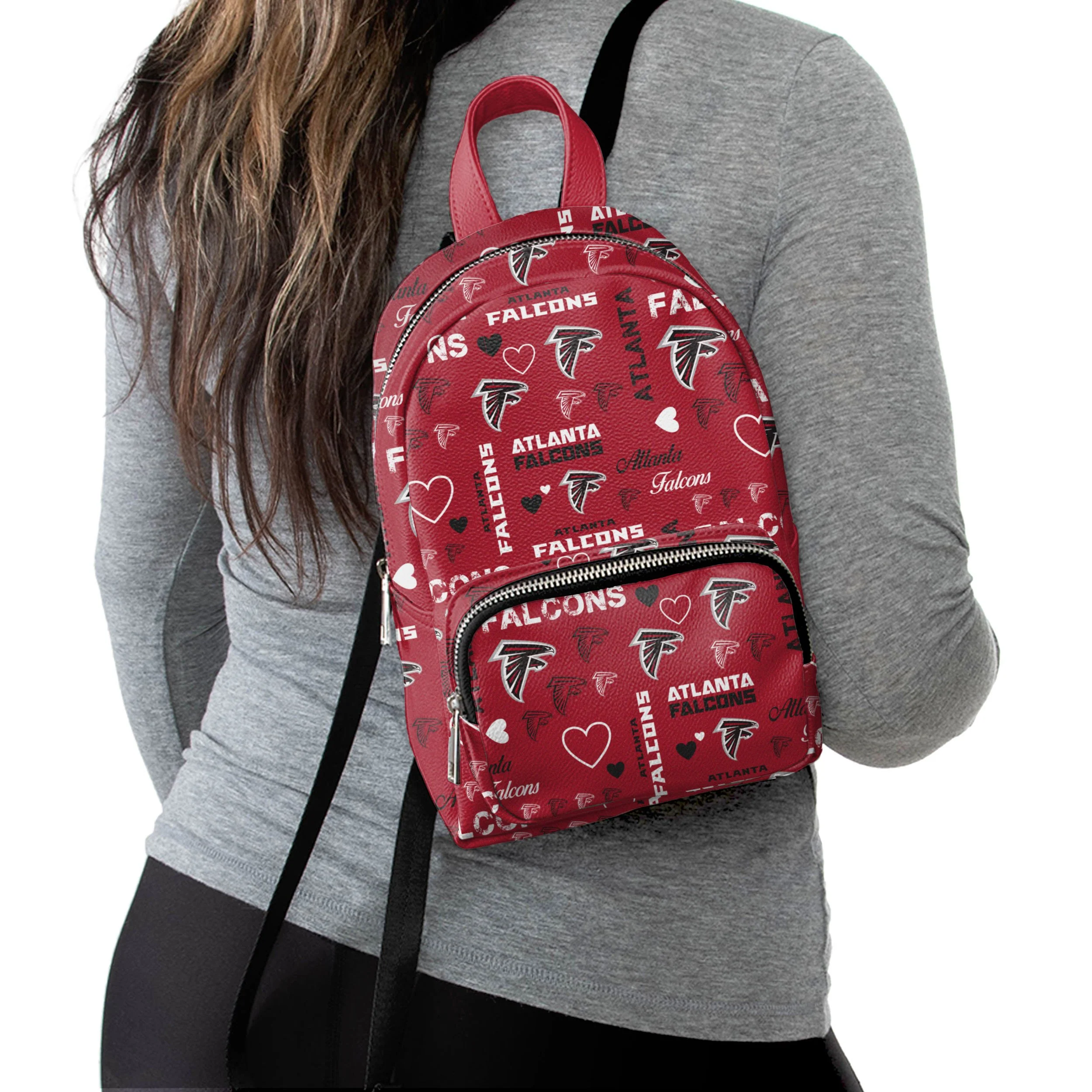 Atlanta Falcons NFL Logo Love Mini Backpack - Image 2