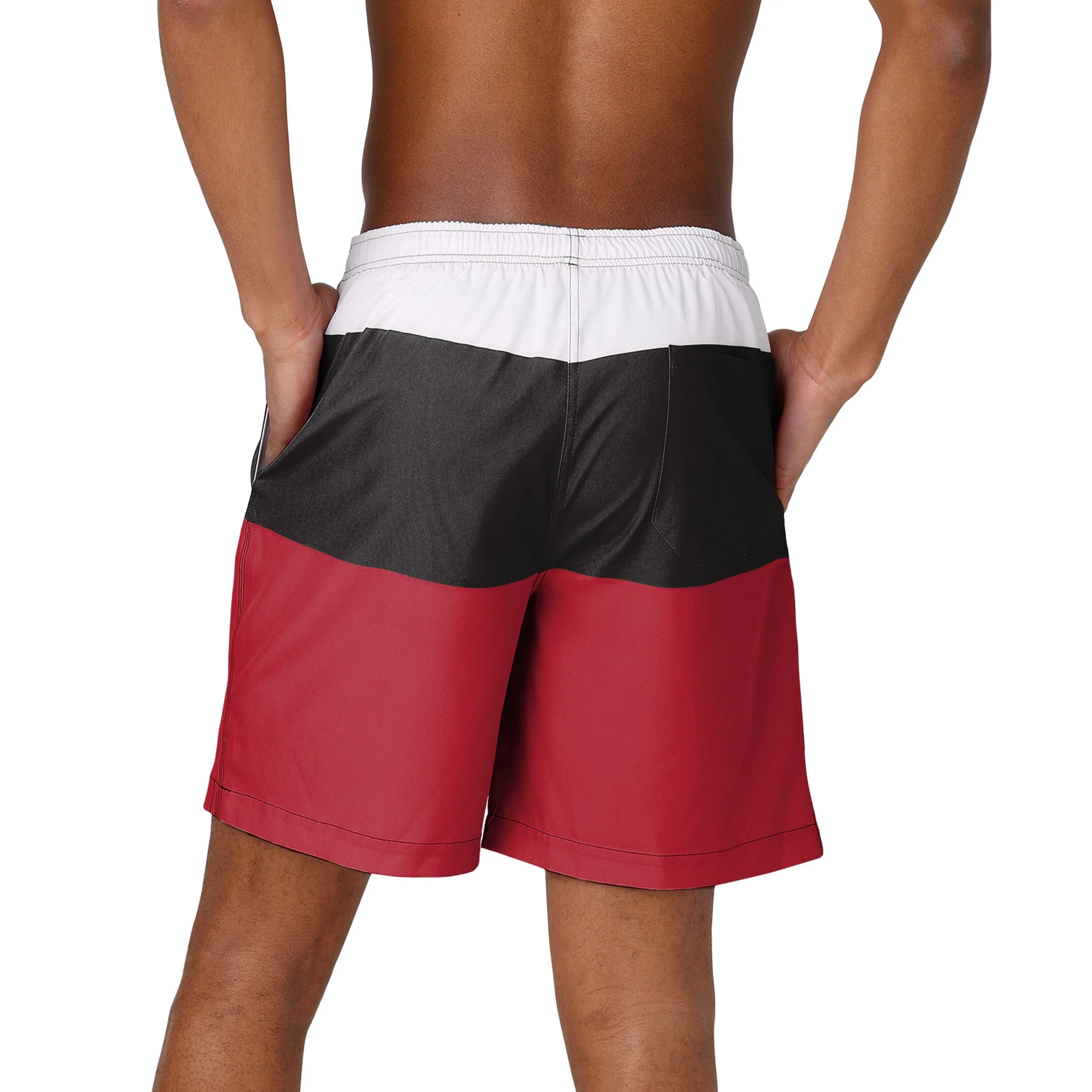 Atlanta Falcons NFL Mens 3 Stripe Big Logo Swimming Trunks - Image 3