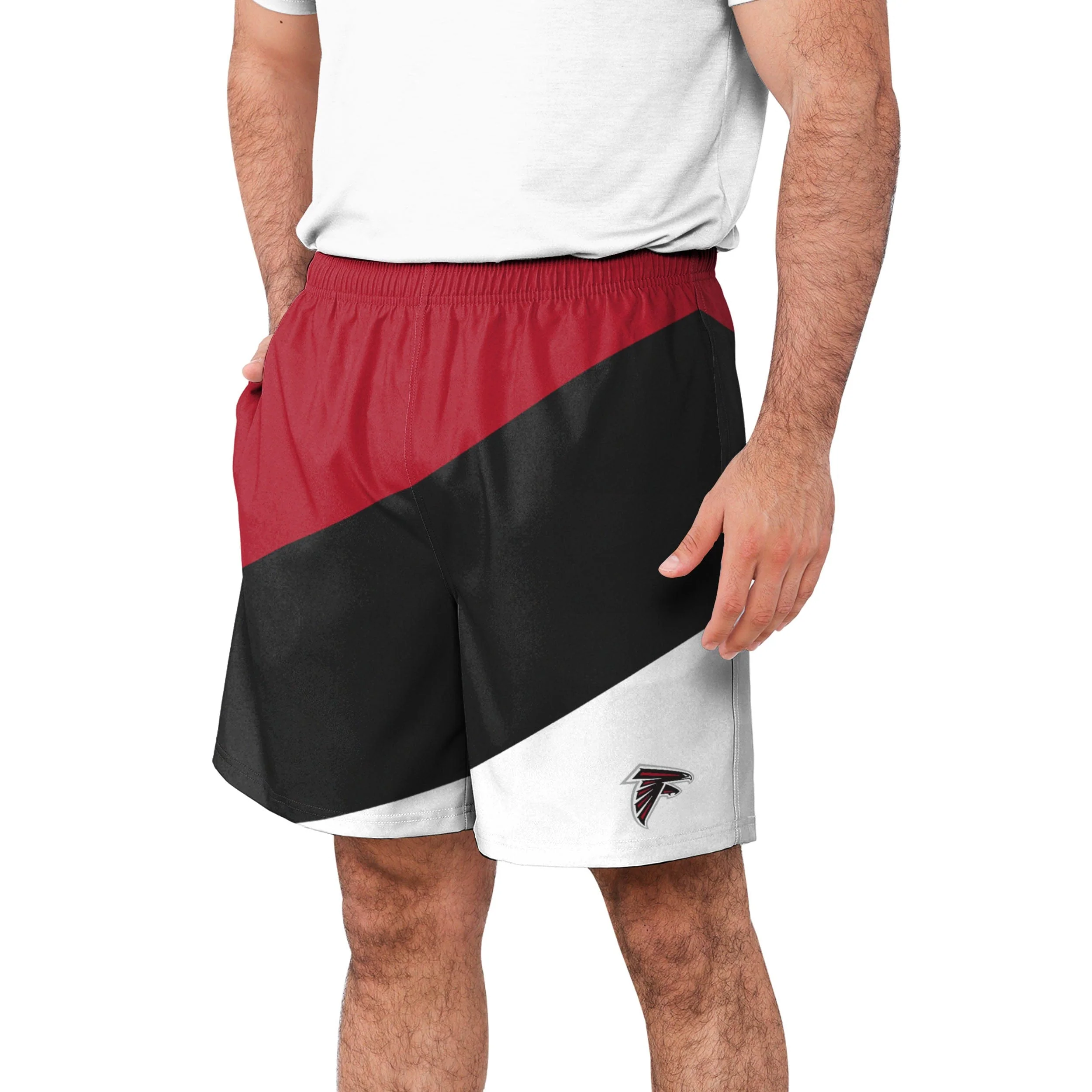 Atlanta Falcons NFL Mens Colorblock Double Down Liner Training Shorts - Image 2