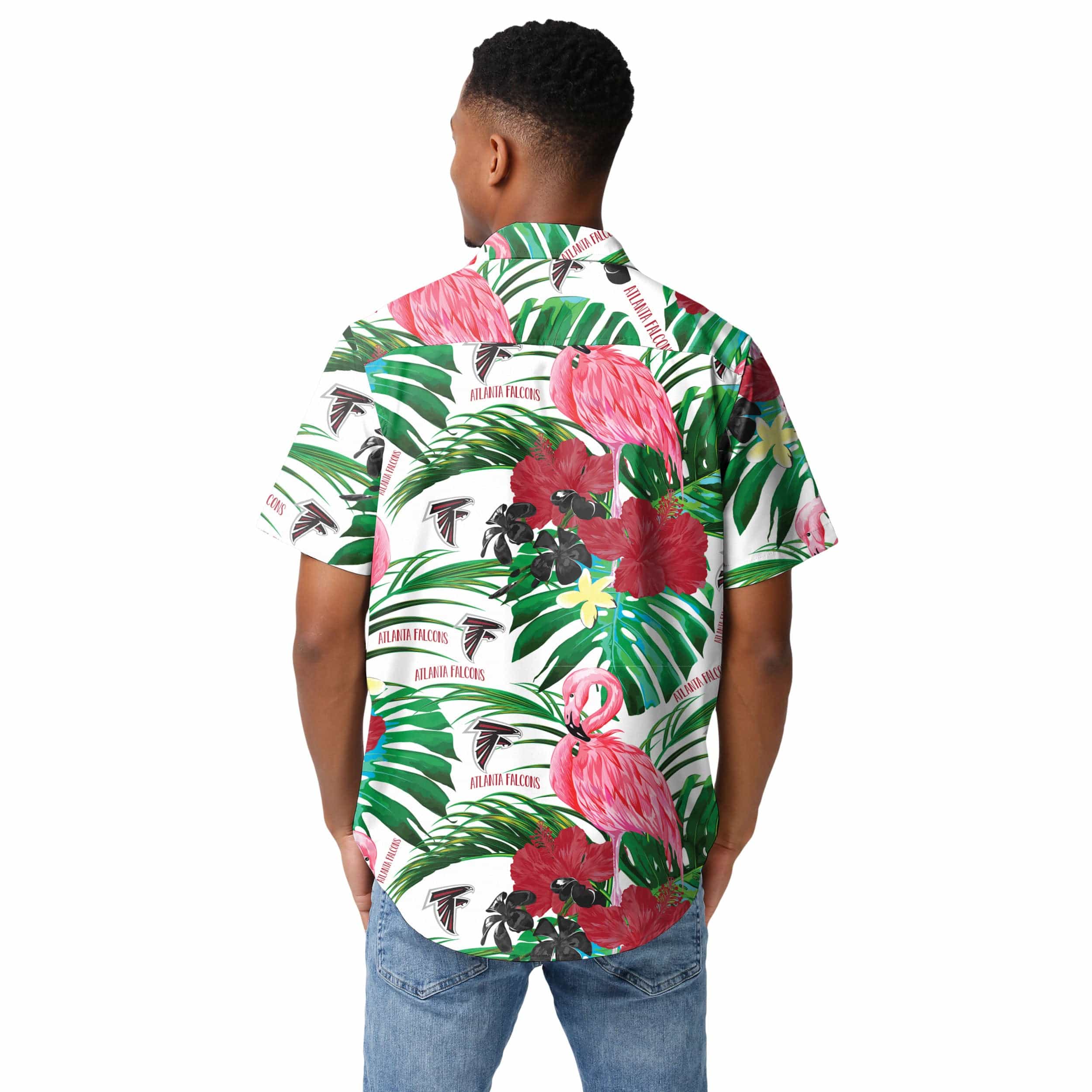 Atlanta Falcons NFL Mens Flamingo Button Up Shirt - Image 3