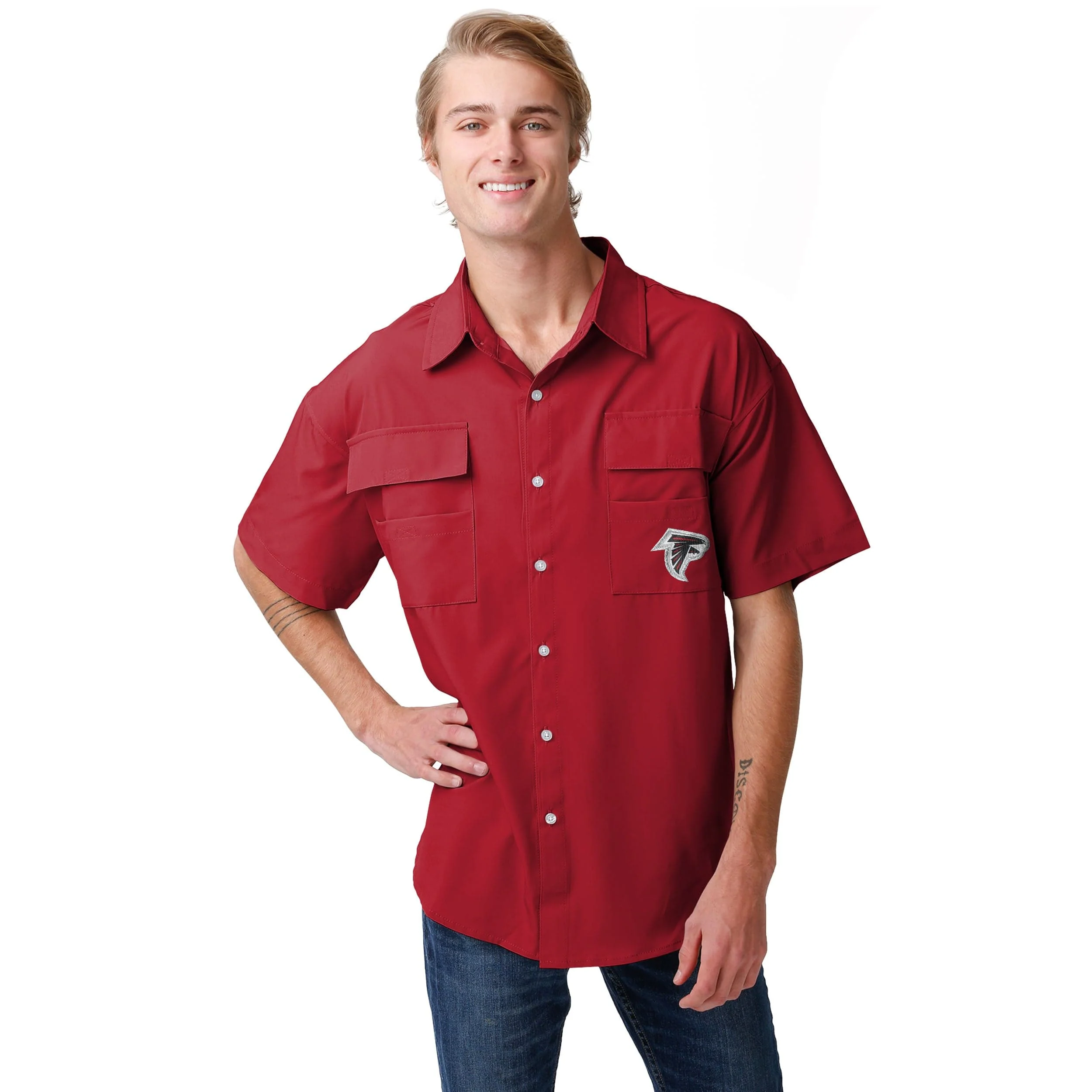 Atlanta Falcons NFL Mens Gone Fishing Shirt - Image 3