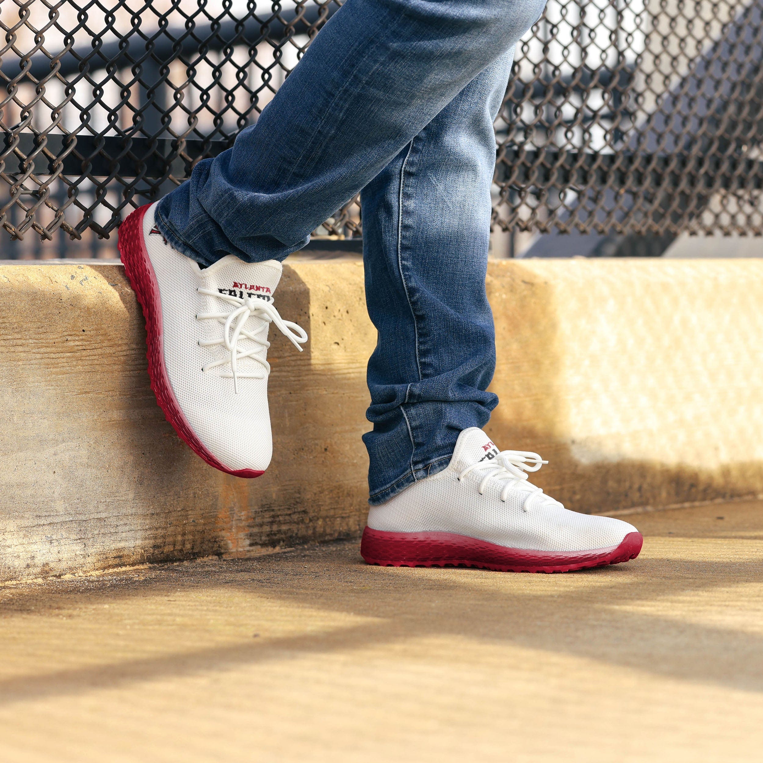 Atlanta Falcons NFL Mens Gradient Midsole White Sneakers - Image 3