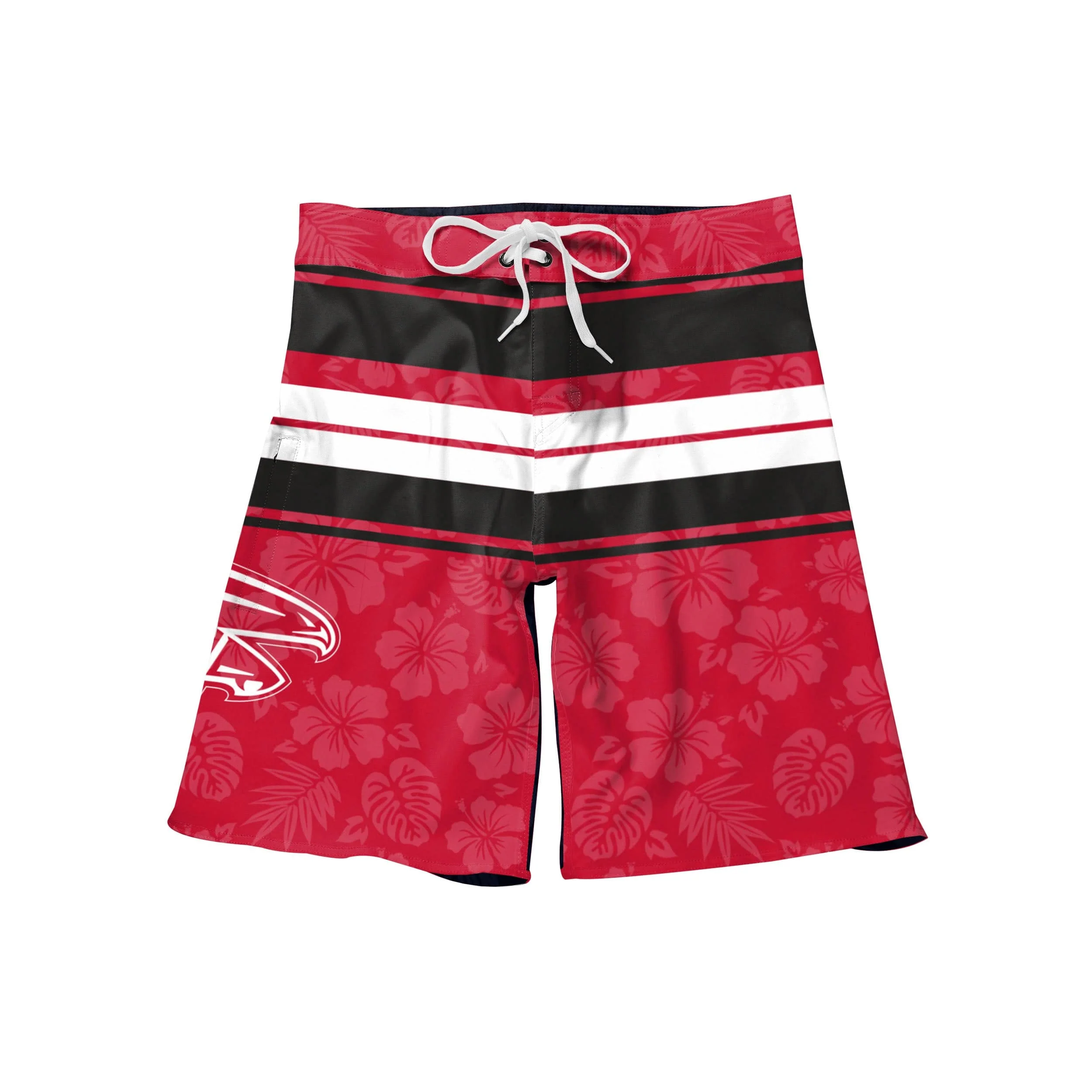 Atlanta Falcons NFL Mens Hibiscus Boardwalk Stripe Boardshorts - Image 4