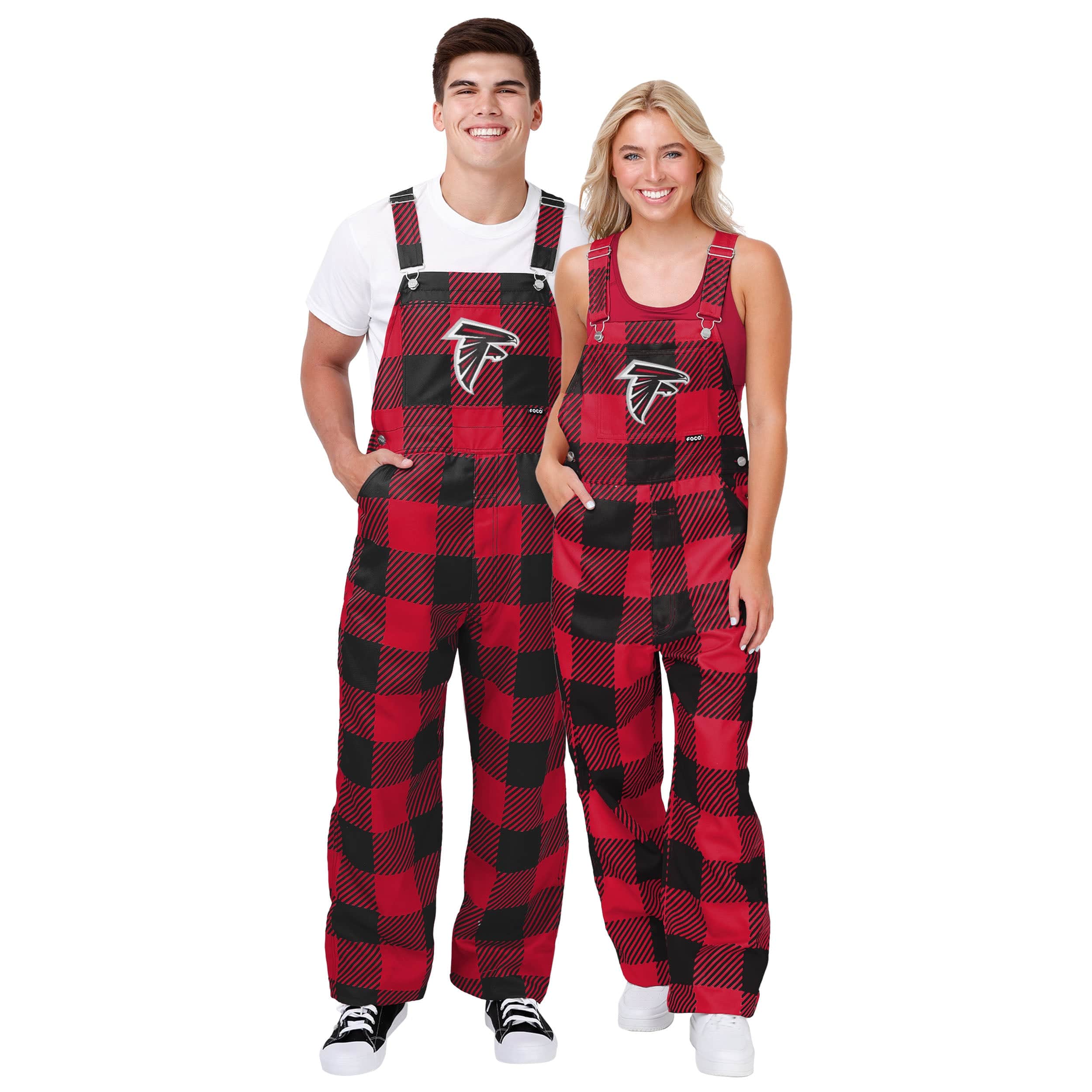 Atlanta Falcons NFL Mens Plaid Bib Overalls - Image 3
