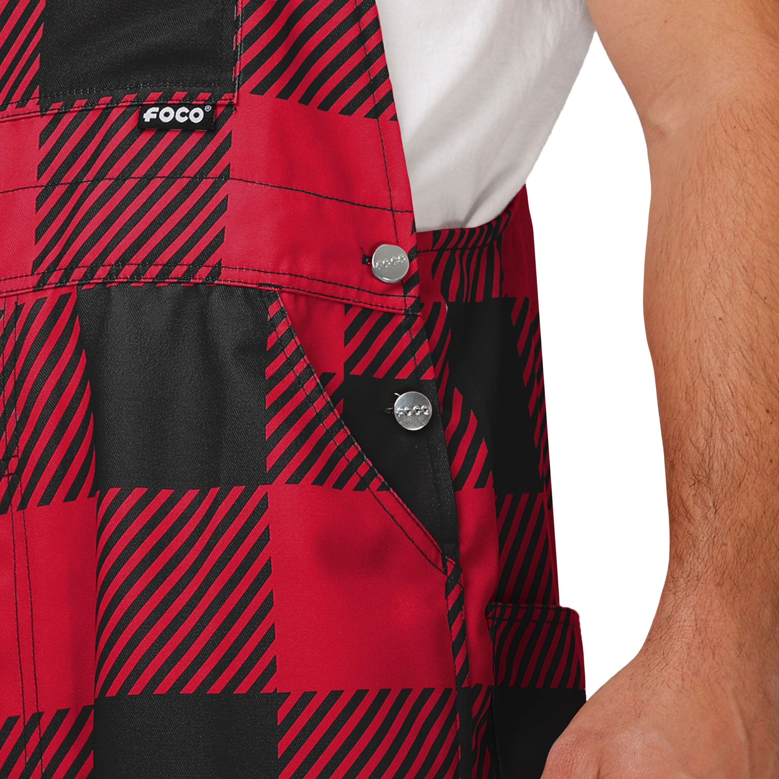 Atlanta Falcons NFL Mens Plaid Bib Overalls - Image 5