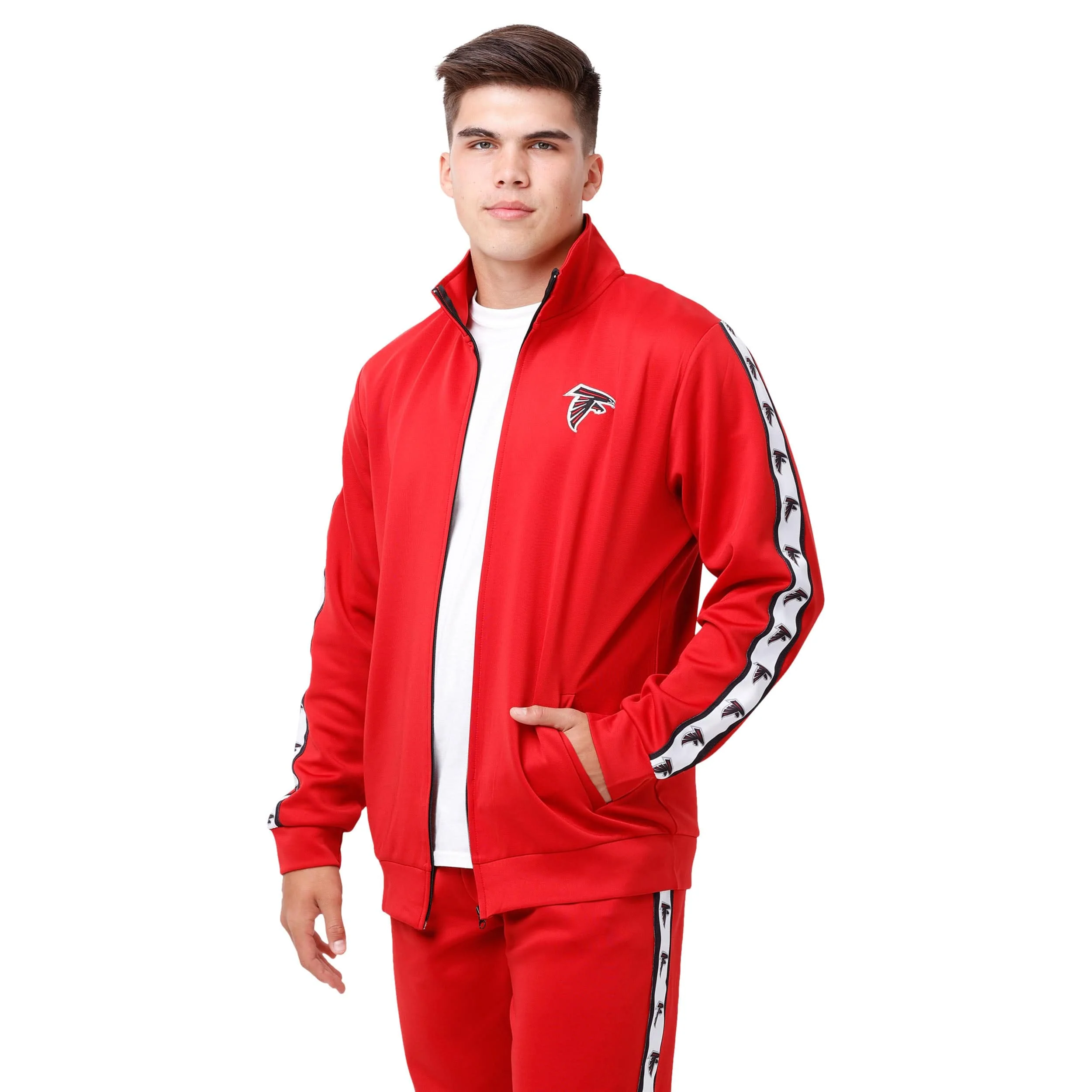 Atlanta Falcons NFL Mens Stripe Logo Track Jacket - Image 5