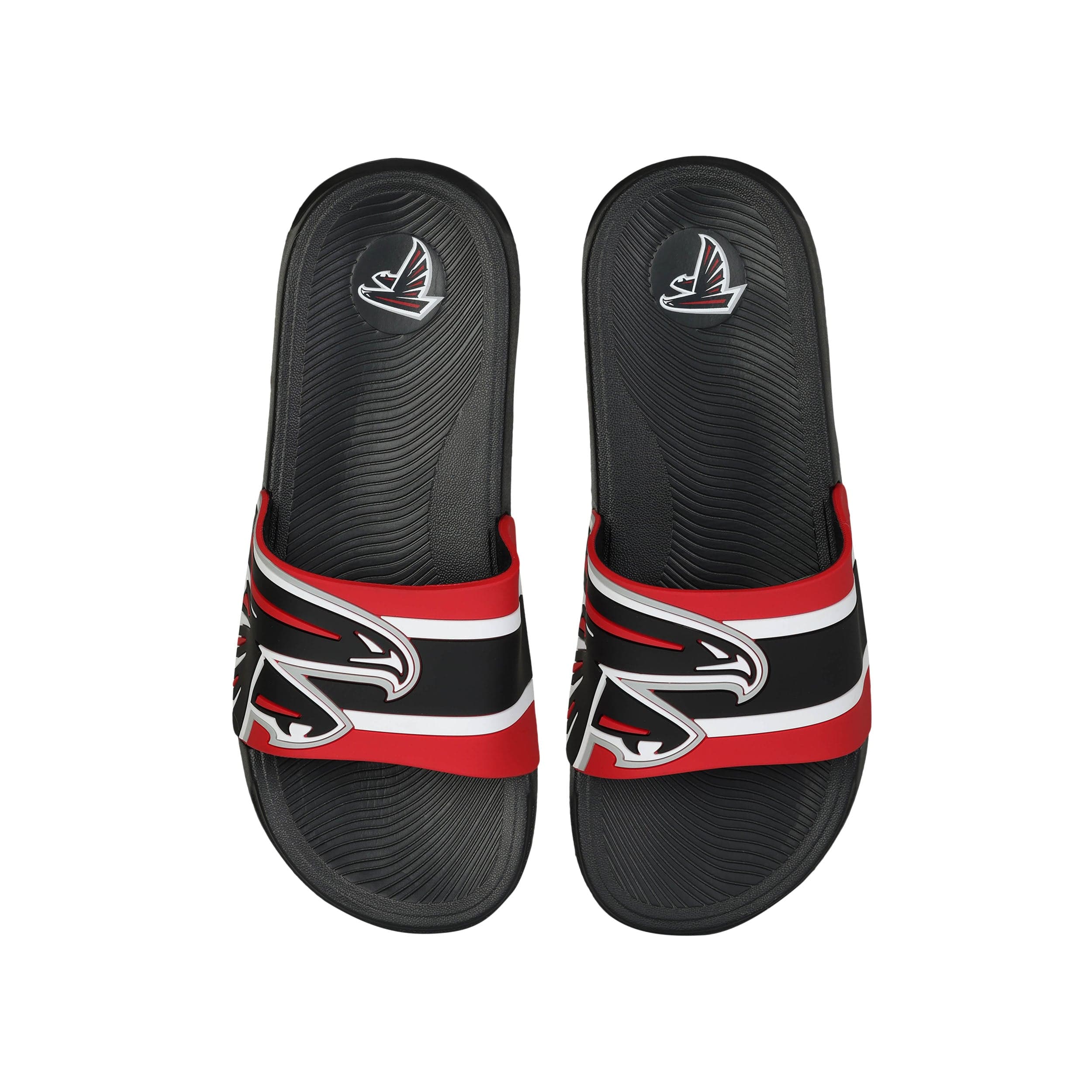 Atlanta Falcons NFL Mens Striped Big Logo Raised Slide - Image 2
