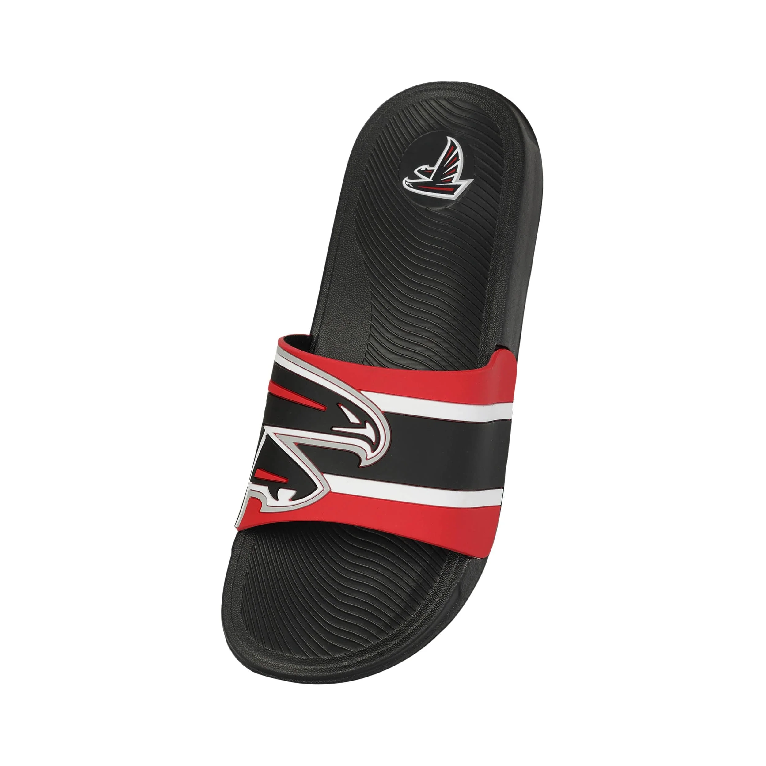 Atlanta Falcons NFL Mens Striped Big Logo Raised Slide - Image 3