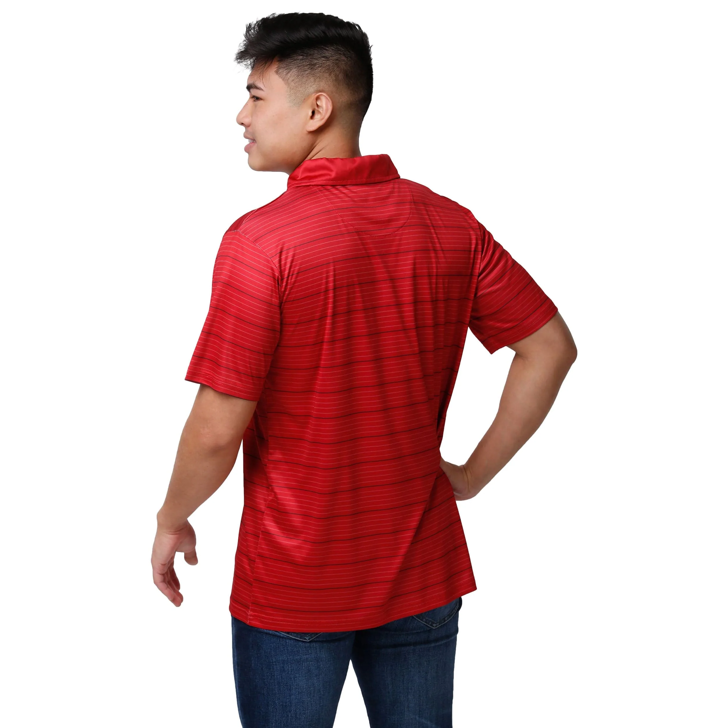 Atlanta Falcons NFL Mens Striped Polyester Polo - Image 2