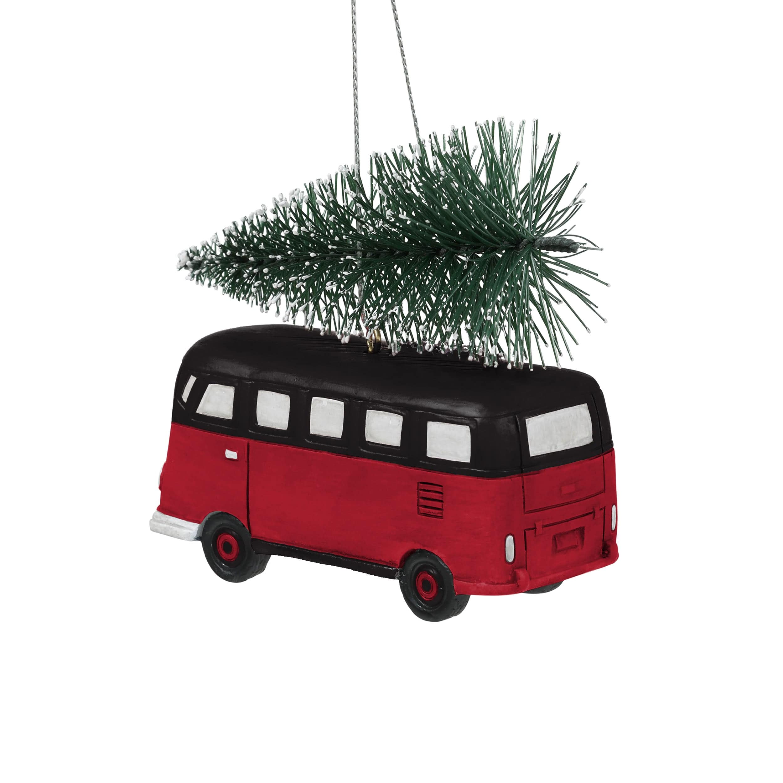Atlanta Falcons NFL Retro Bus With Tree Ornament - Image 3