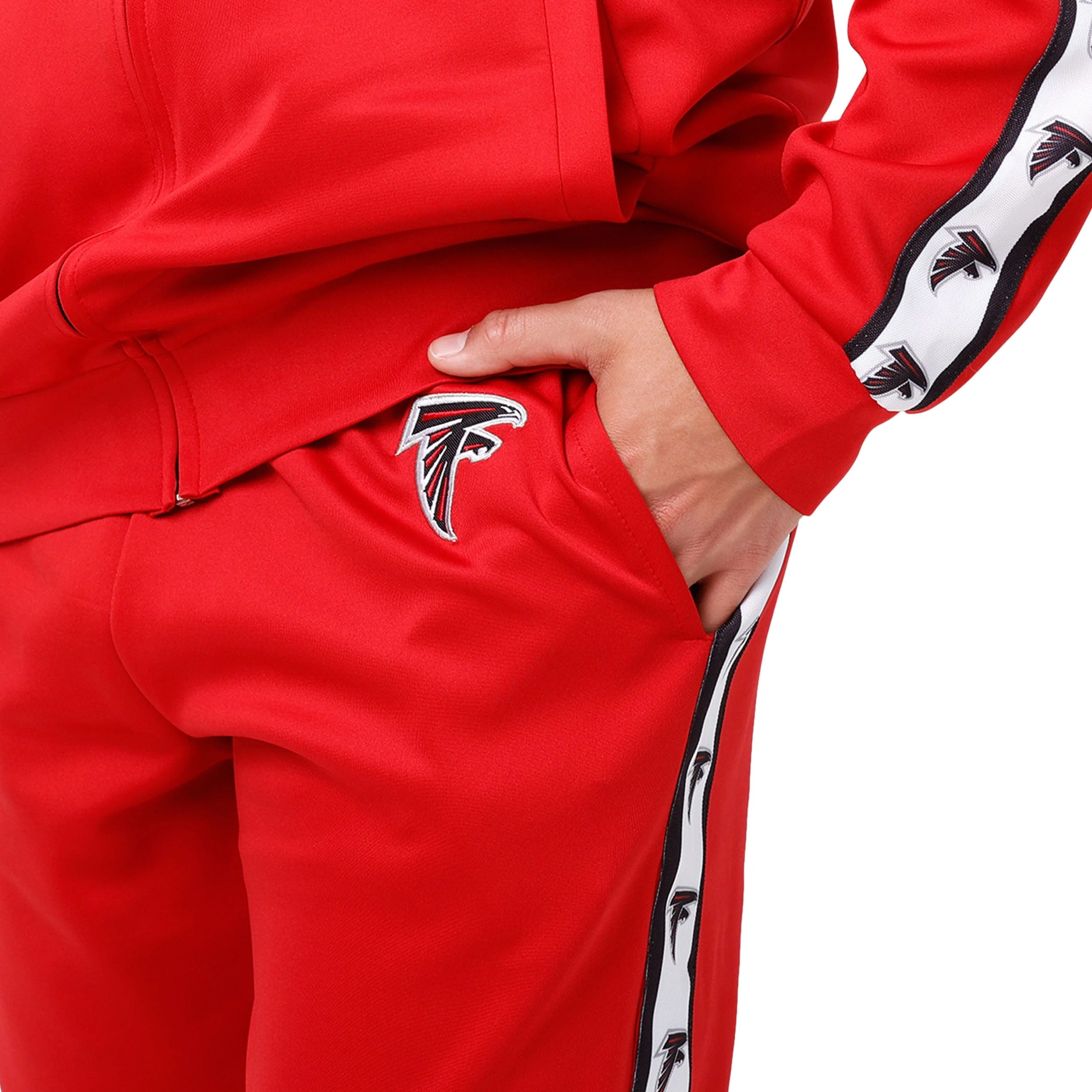 Atlanta Falcons NFL Mens Stripe Logo Track Pants - Image 3