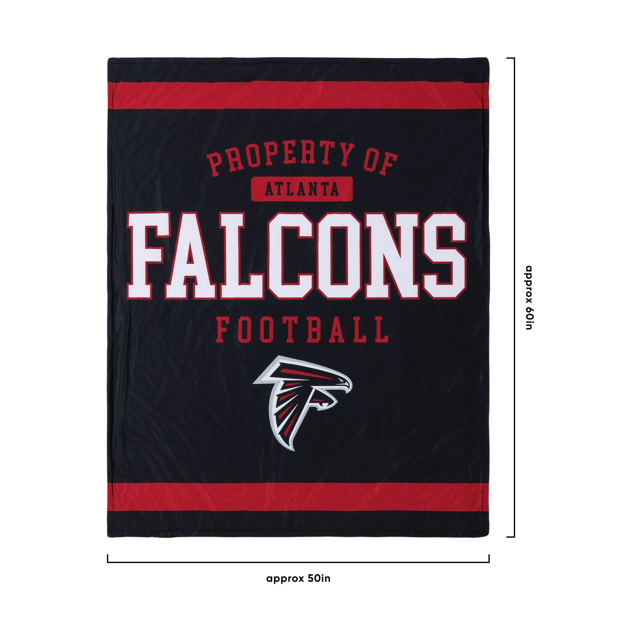 Atlanta Falcons NFL Team Property Sherpa Plush Throw Blanket - Image 3