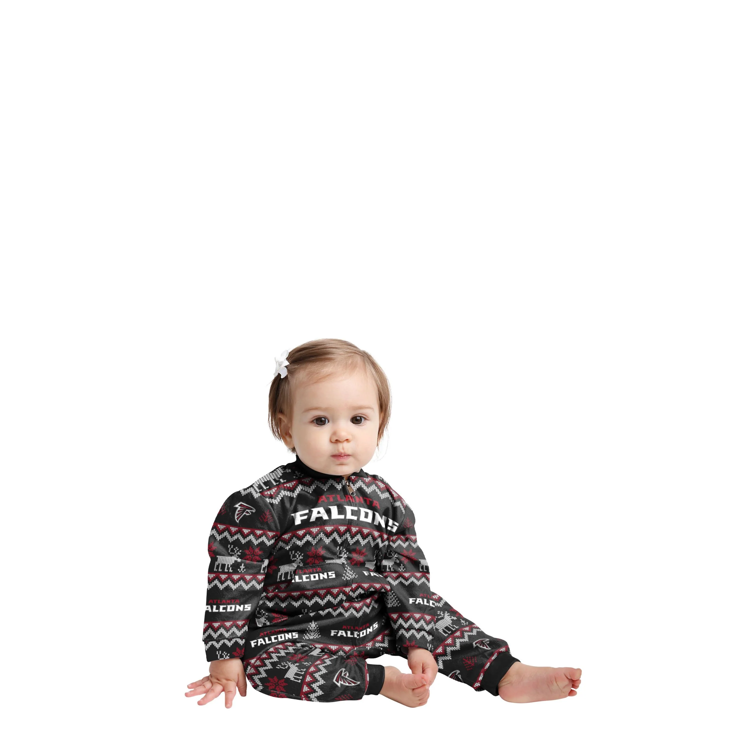 Atlanta Falcons NFL Ugly Pattern Family Holiday Pajamas - Image 2