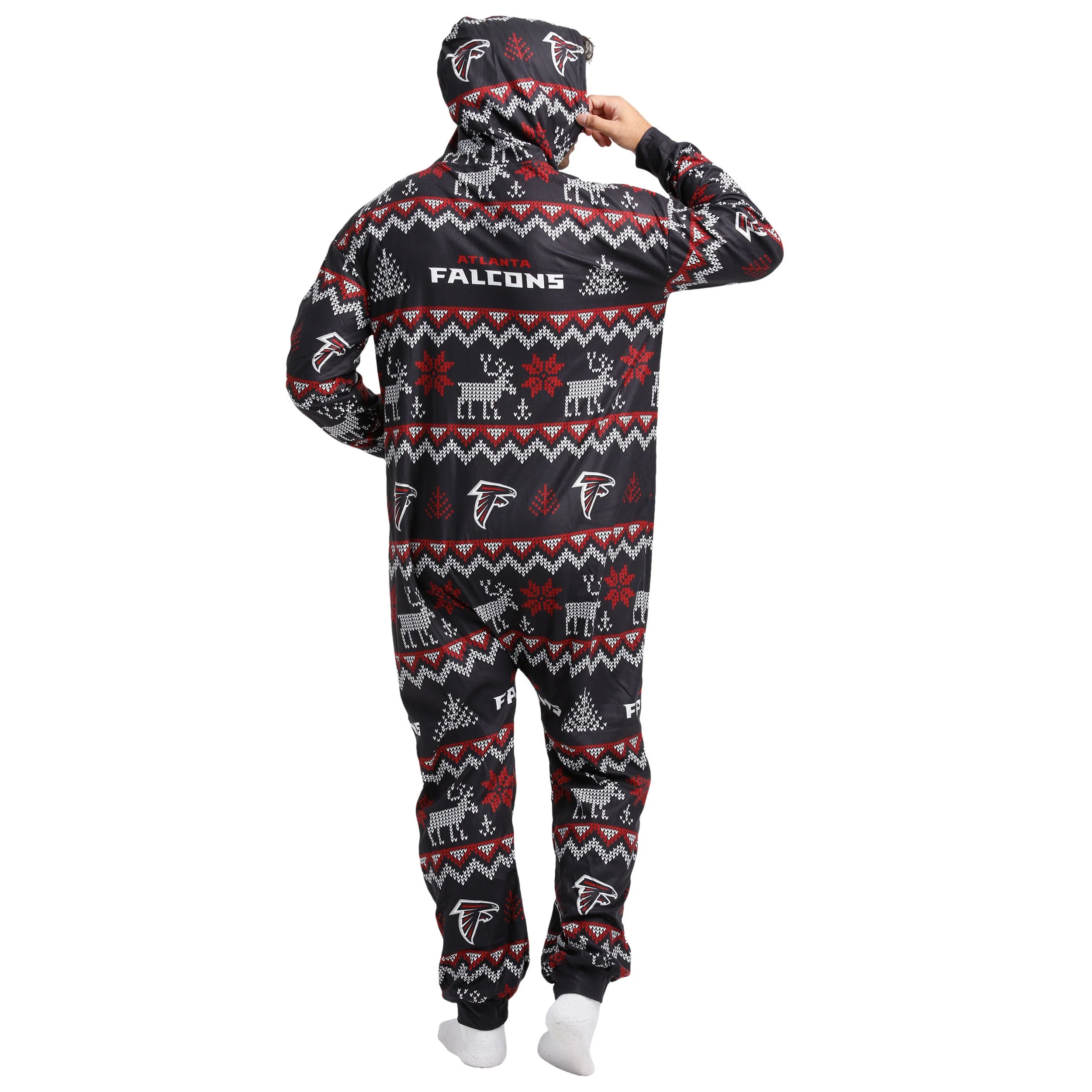 Atlanta Falcons NFL Ugly Pattern One Piece Pajamas - Image 2