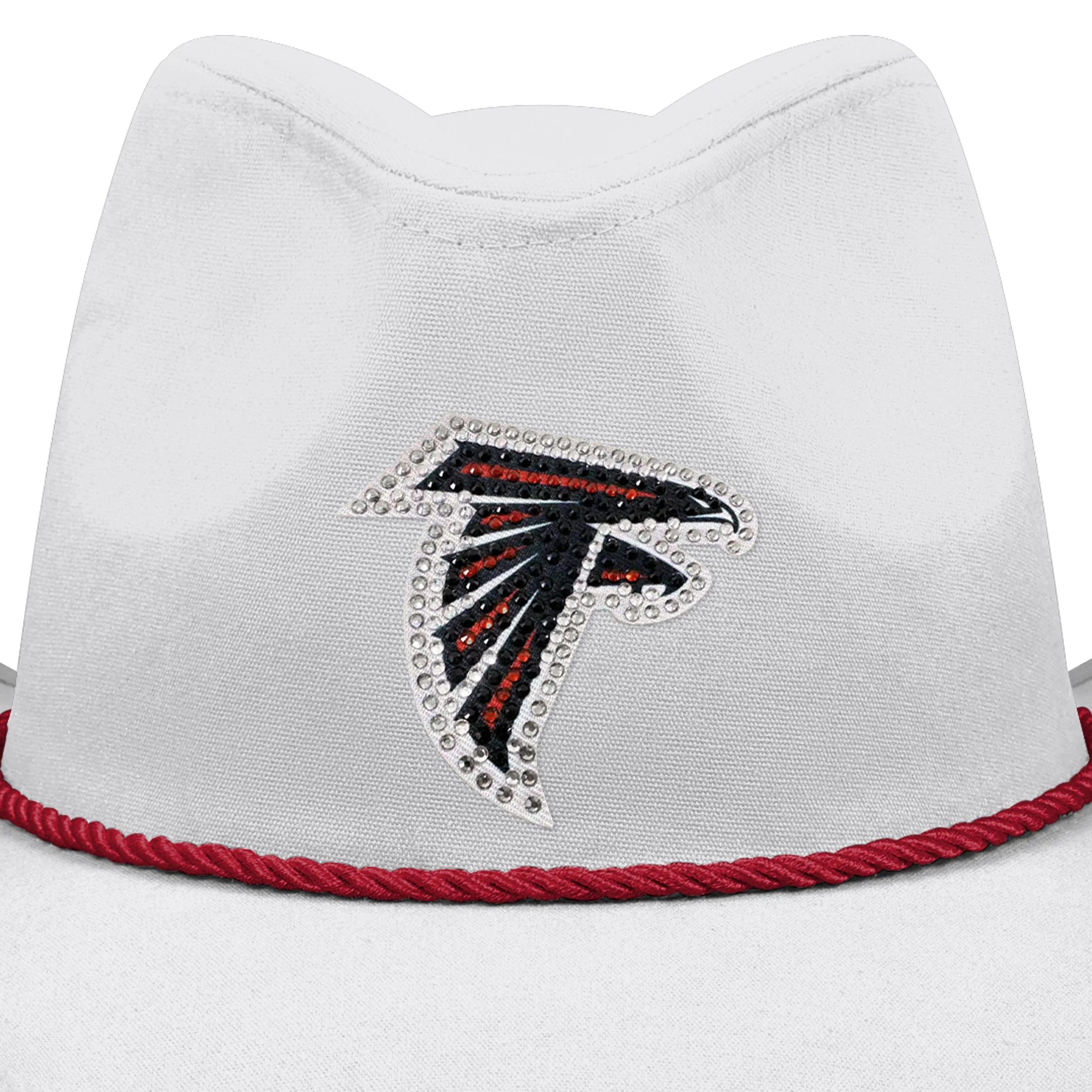 Atlanta Falcons NFL White Rhinestone Logo Cowboy Hat - Image 2