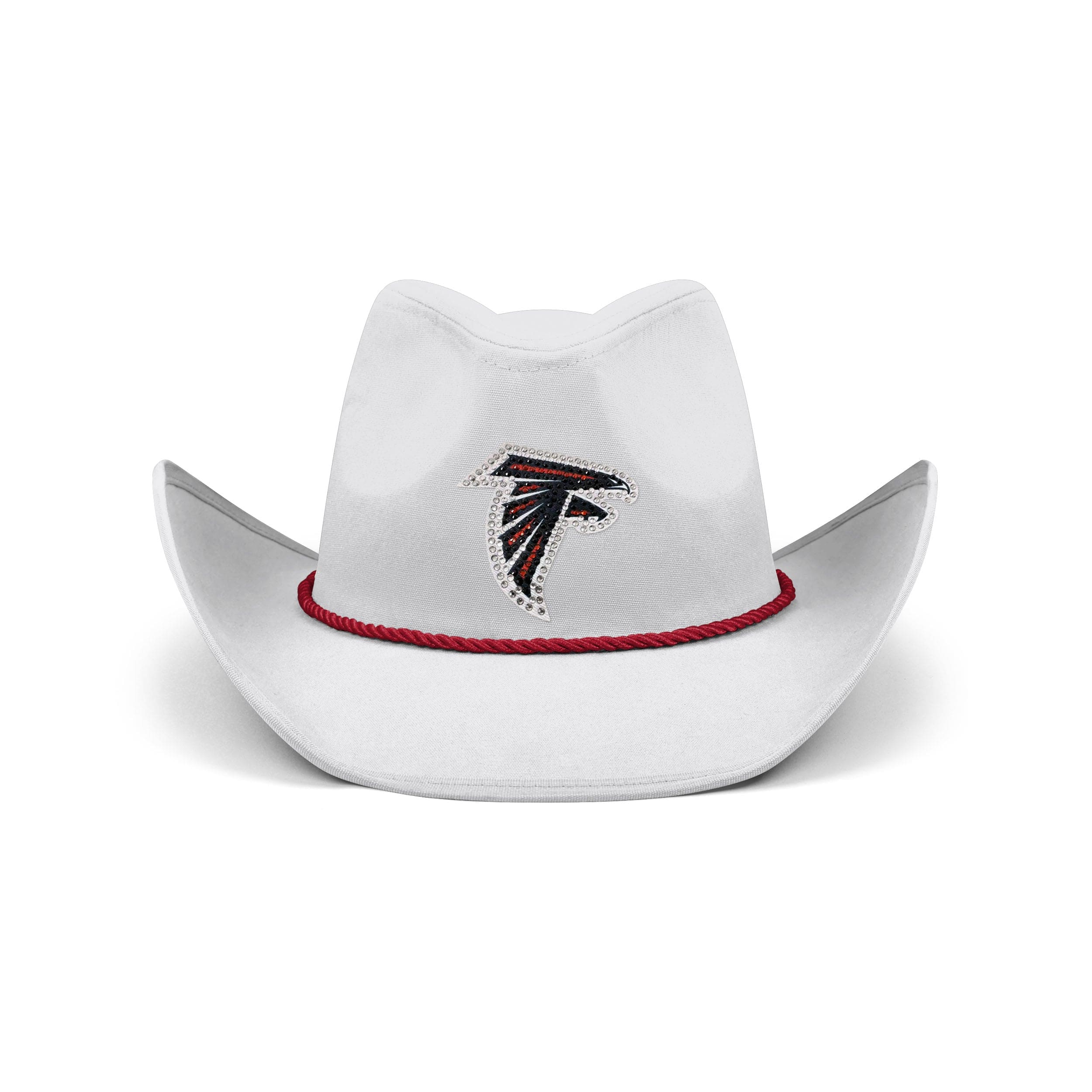 Atlanta Falcons NFL White Rhinestone Logo Cowboy Hat - Image 3